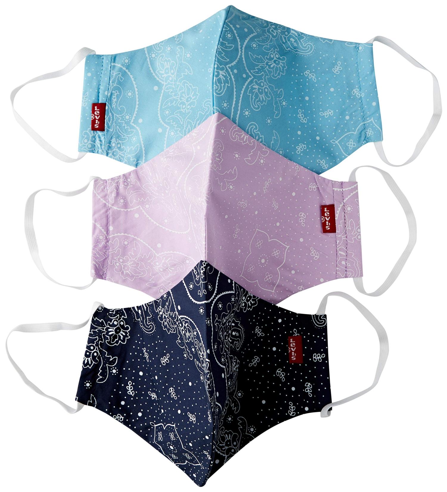 Levi's Unisex 3pk Reusable Face Cover Bandana - Blue Purple & Topaz | International Shipping Available - Buy Online on GoSupps.com
