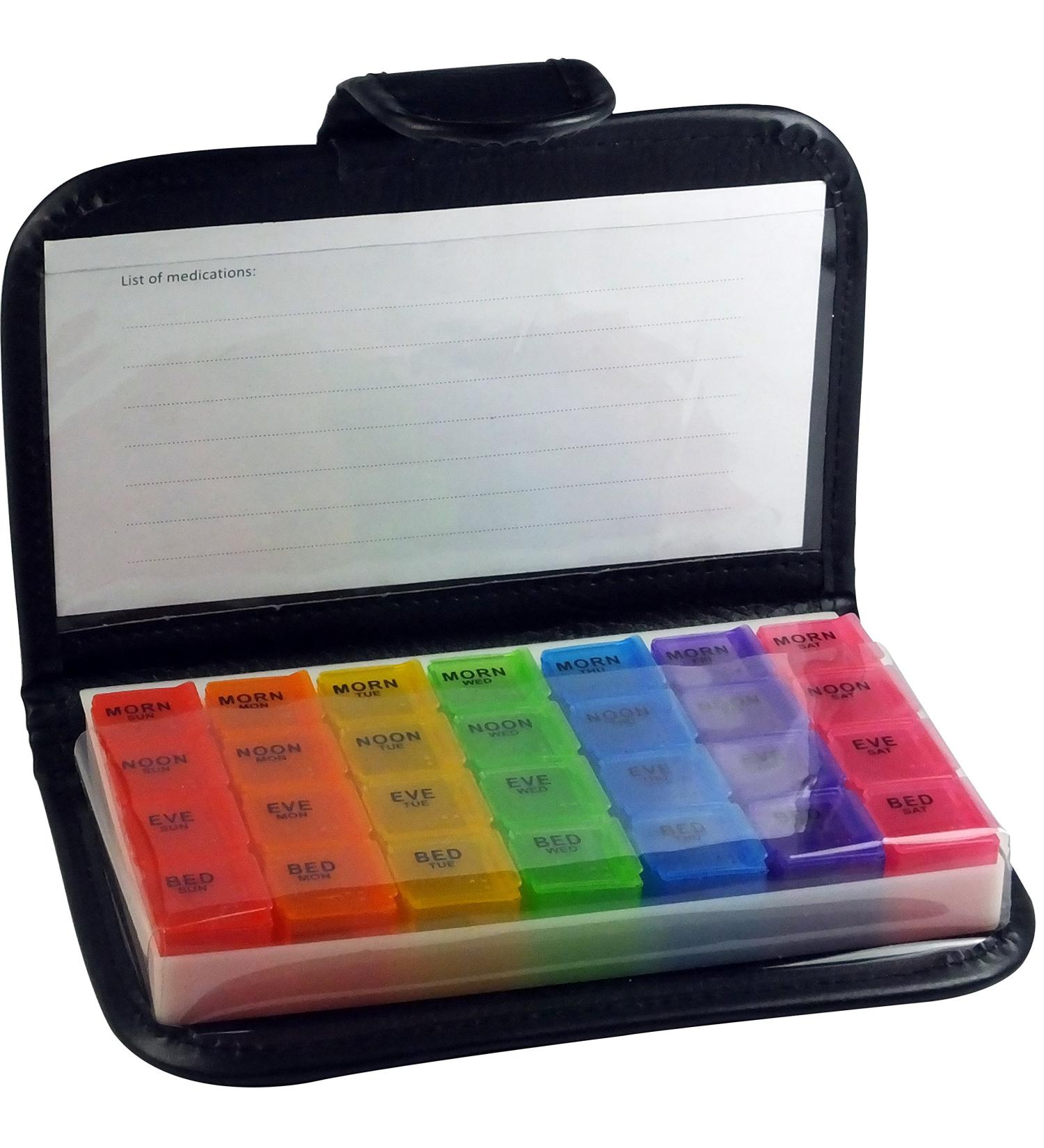 Very Small Pill Organizer - 7 Day Weekly Travel Case & Medication Reminder | 28 Detachable Compartments for Daily Use - Buy Online on GoSupps.com