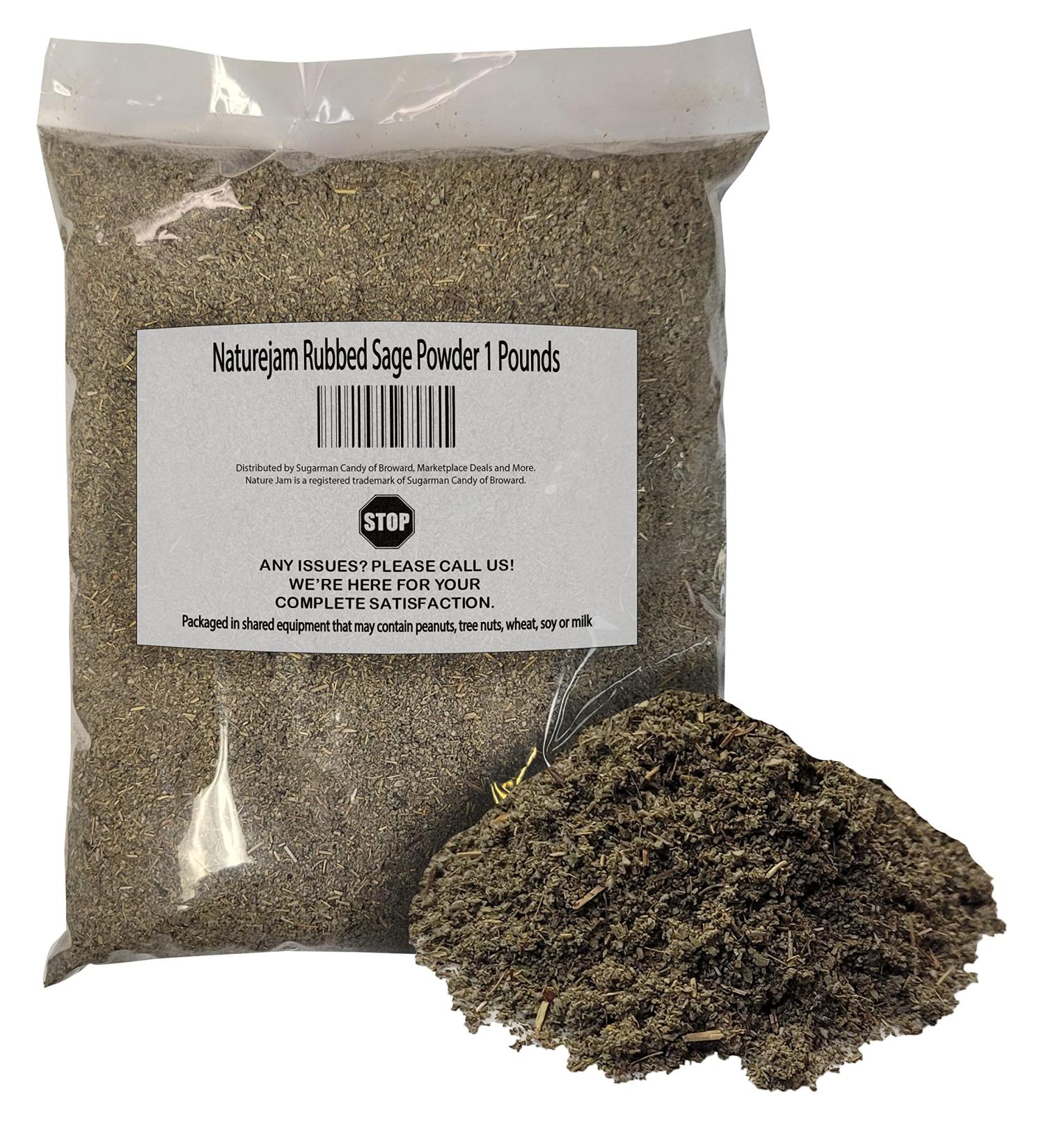 Naturejam 1 Pound Rubbed Sage - Food Grade Salvia officinalis Bulk Herbs for Tea or Cooking - Buy Online on GoSupps.com