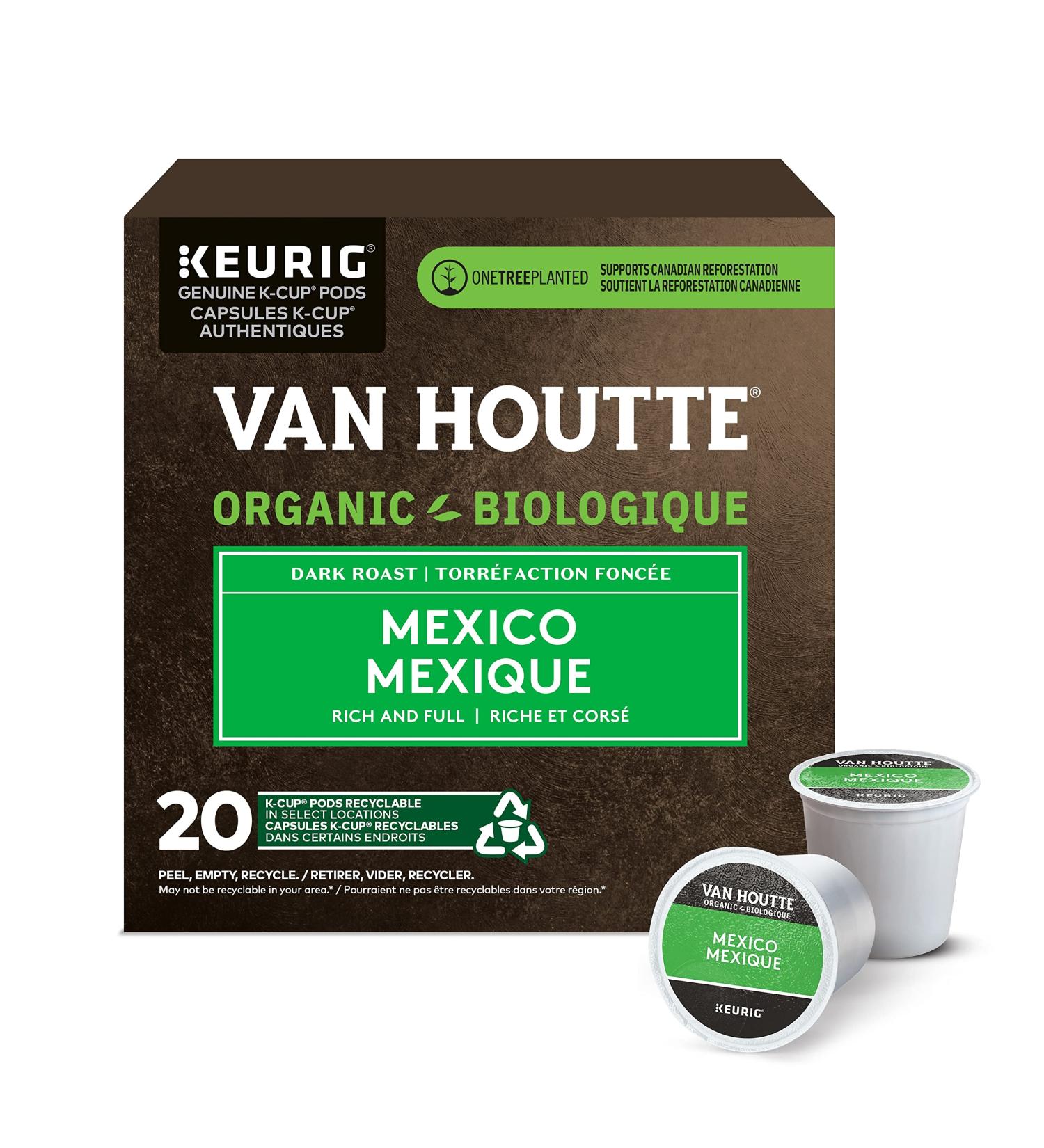 Van Houtte Mexico Organic Fairtrade K-Cup Coffee Pods 20 Count For Keurig Coffee Makers Mexico 1 Count ( Pack of 20 ) - Buy Online on GoSupps.com