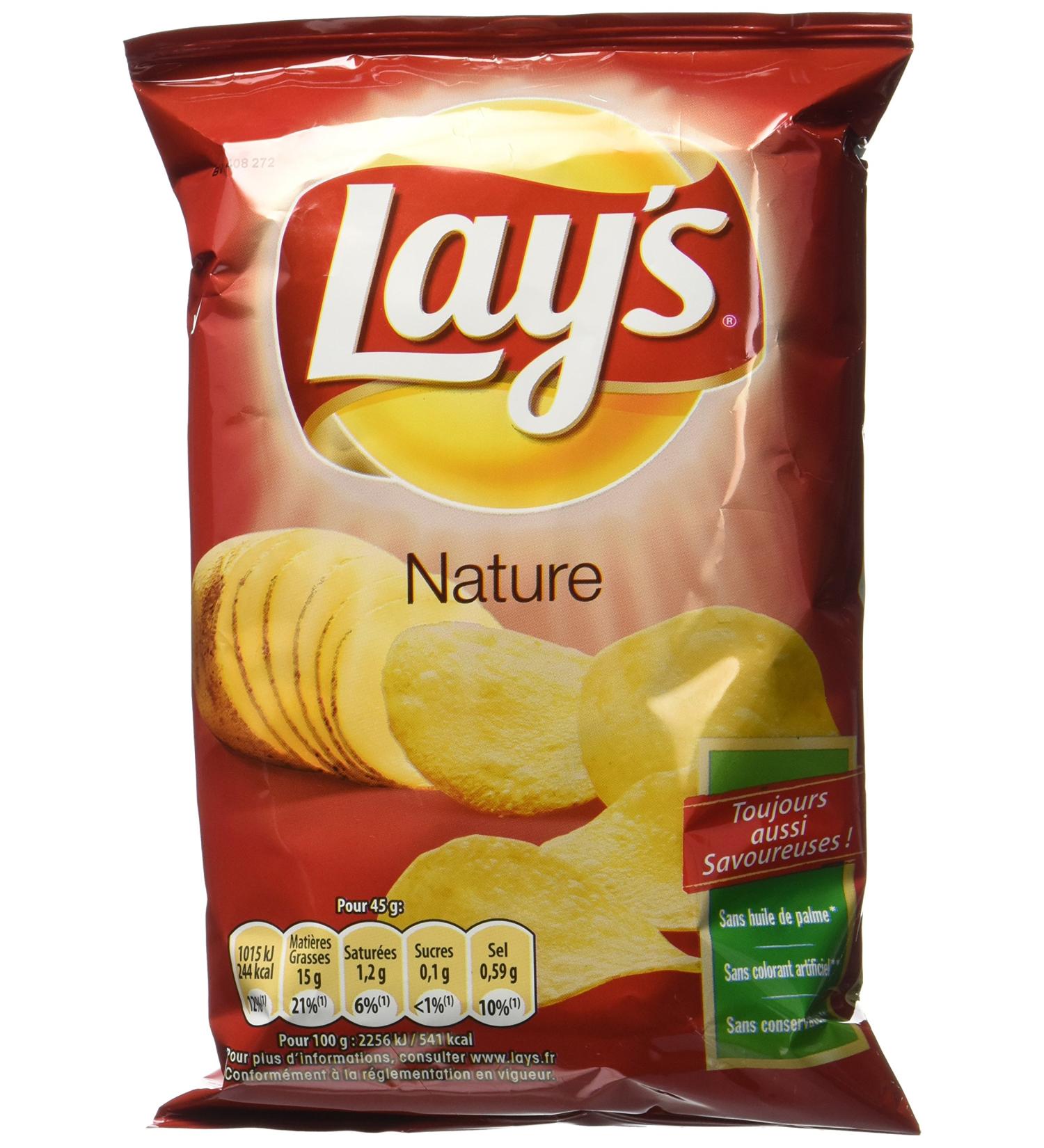 Lay's Chips Nature 45 g - Pack of 5 - Buy Online on GoSupps.com
