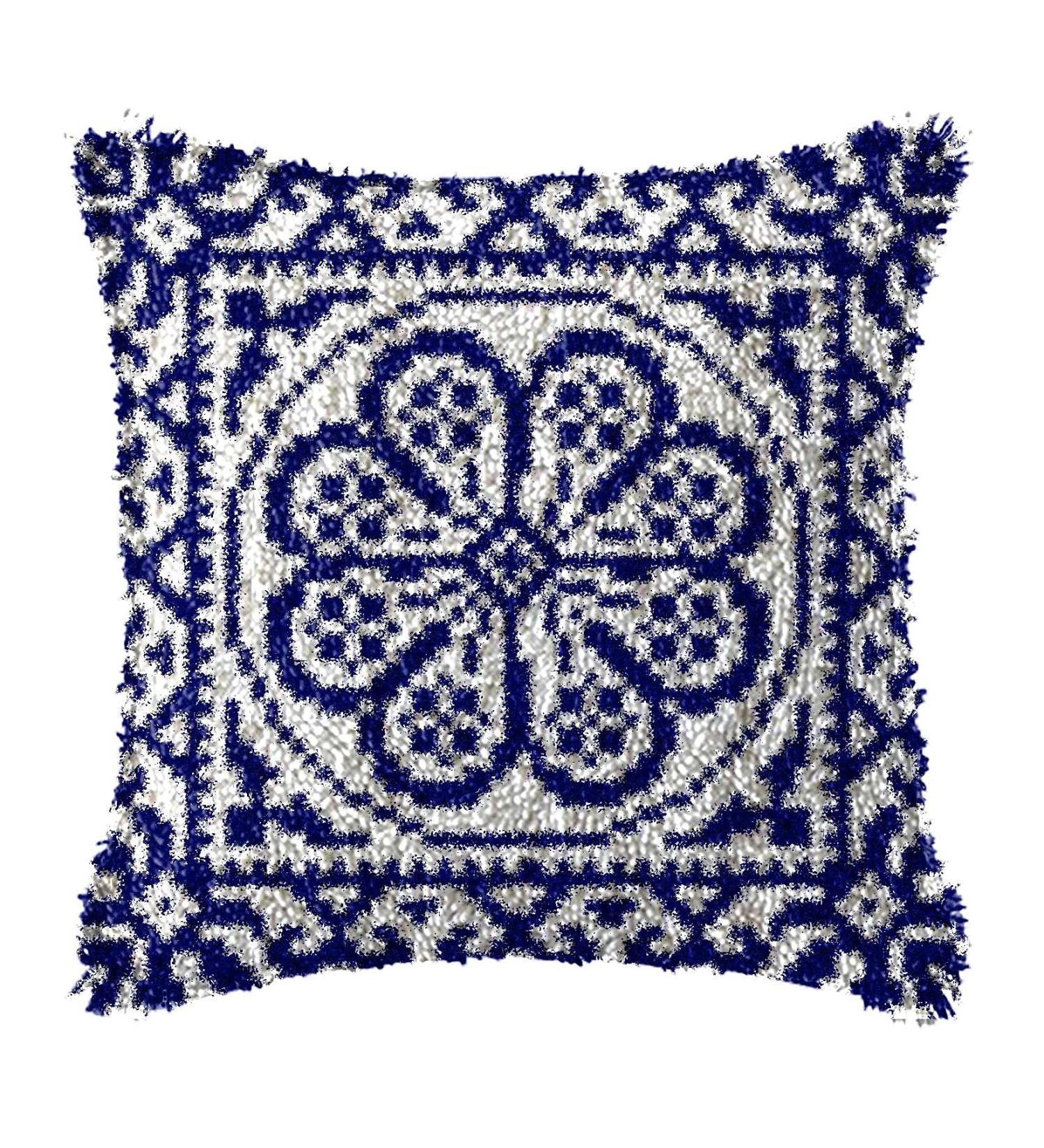 LAPATAIN DIY Latch Hook Kit for 17X17inch Throw Pillow Cover - Handmade Cushion Craft for Family Fun - Buy Online on GoSupps.com