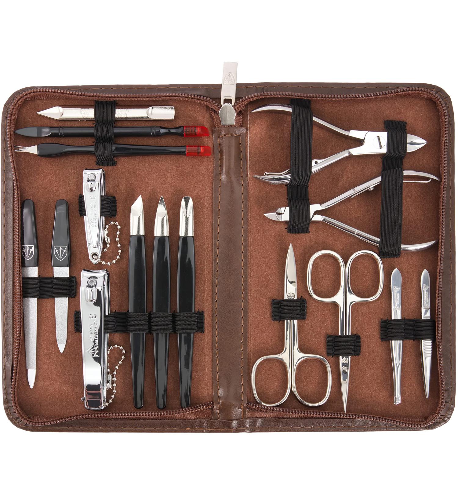 3 Swords Germany 16-Piece Manicure-Pedicure Nail Care Set - Brand Quality Since 1927 | Brown - Buy Online on GoSupps.com