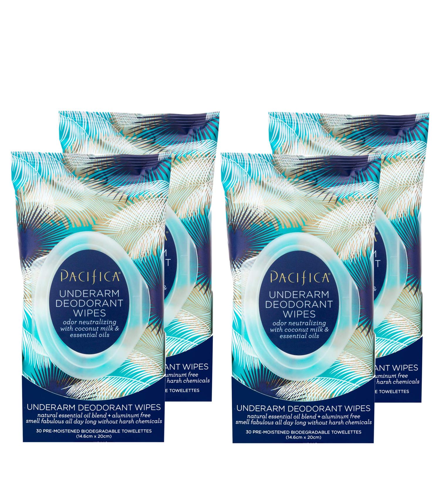 Pacifica Beauty Coconut Milk & Essential Oils Underarm Deodorant Wipes Helps Remove Odor Aluminum-Free Vegan & Cruelty-Free 30 Wipes (4-Pack) Coconut Milk & Oil - Pack of 4 - Buy Online on GoSupps.com
