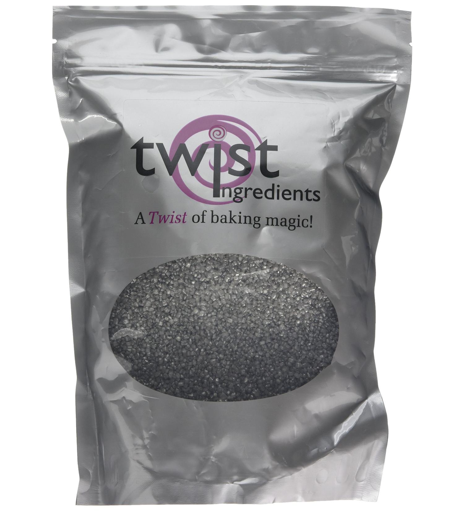 Twist Ingredients Silver Glimmer Sugar 1Kg Silver 1 kg (Pack of 1) - Buy Online on GoSupps.com