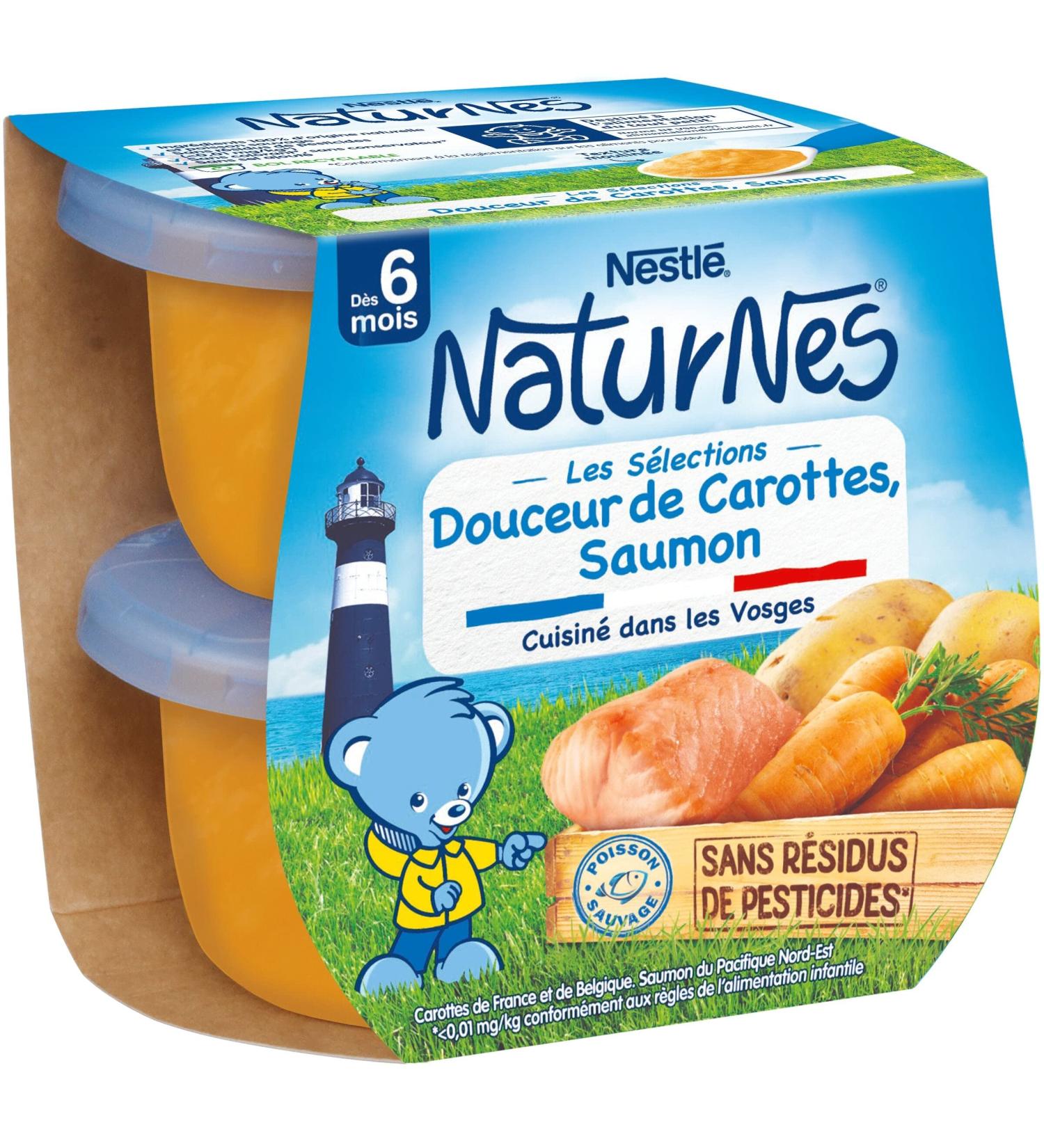Nestl Naturnes Les S lections Small Baby Pots Sweetness of Carrots Salmon - From 6 Months - 2x200g - Buy Online on GoSupps.com