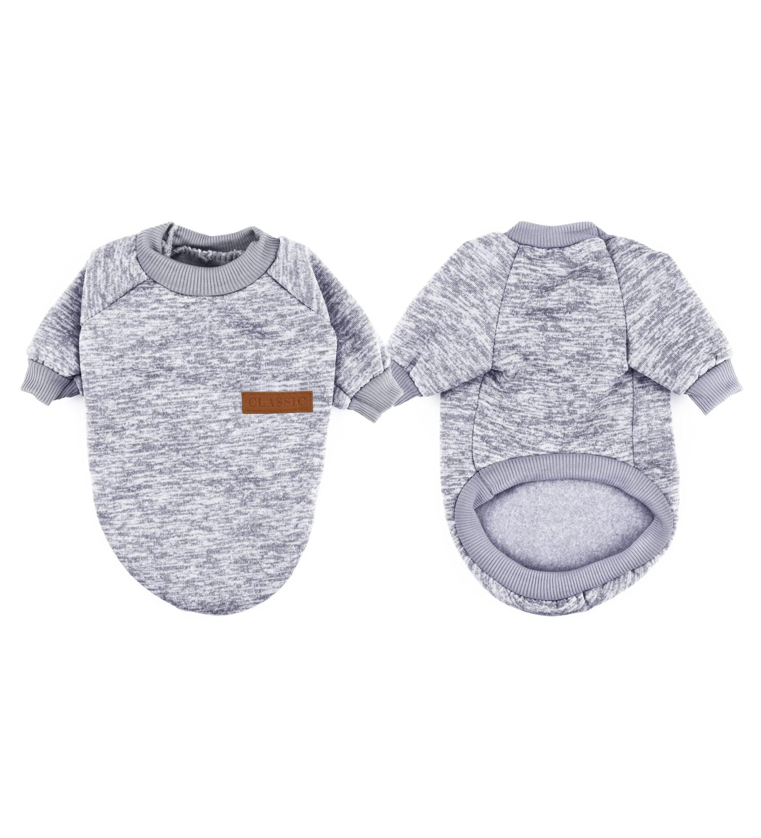 Mosucoirl Pets Cat & Dog Winter Sweater - Comfortable Fleece Coat for Small & Medium Dogs - Warm Puppy Clothing in Gray - Buy Online on GoSupps.com