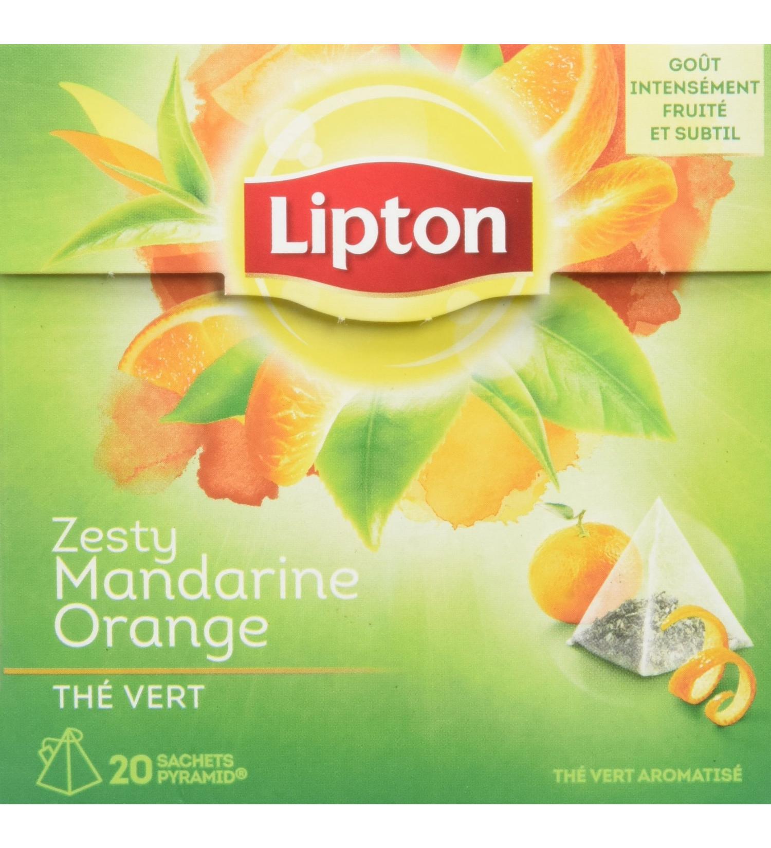 Lipton Green Tea Mandarin Orange 20 Sachets 36g - Pack of 3 - Buy Online on GoSupps.com