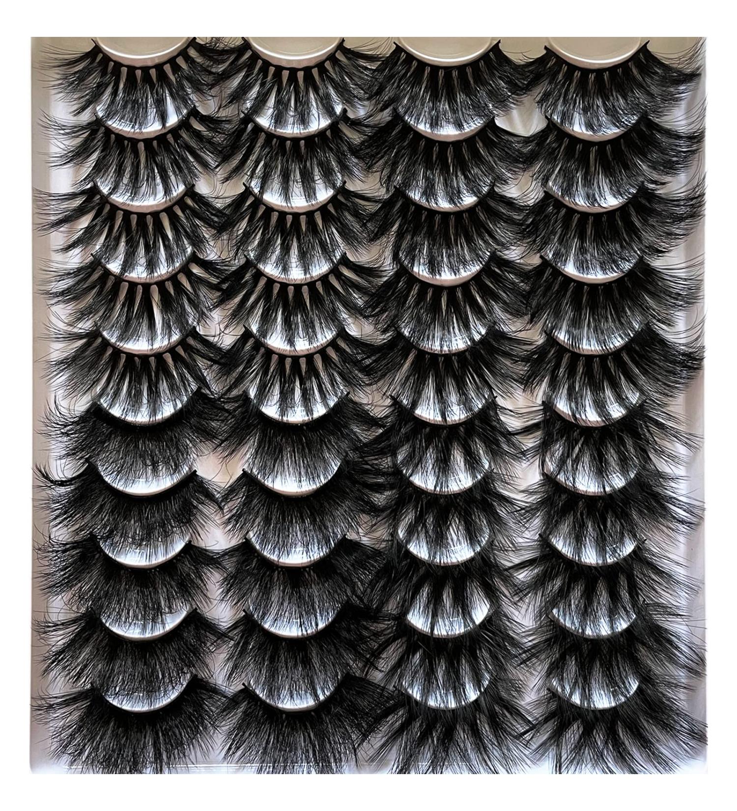 Super Long Fluffy Dramatic False Eyelashes - 20 Pairs Wispy Style (A01) - Buy Online on GoSupps.com