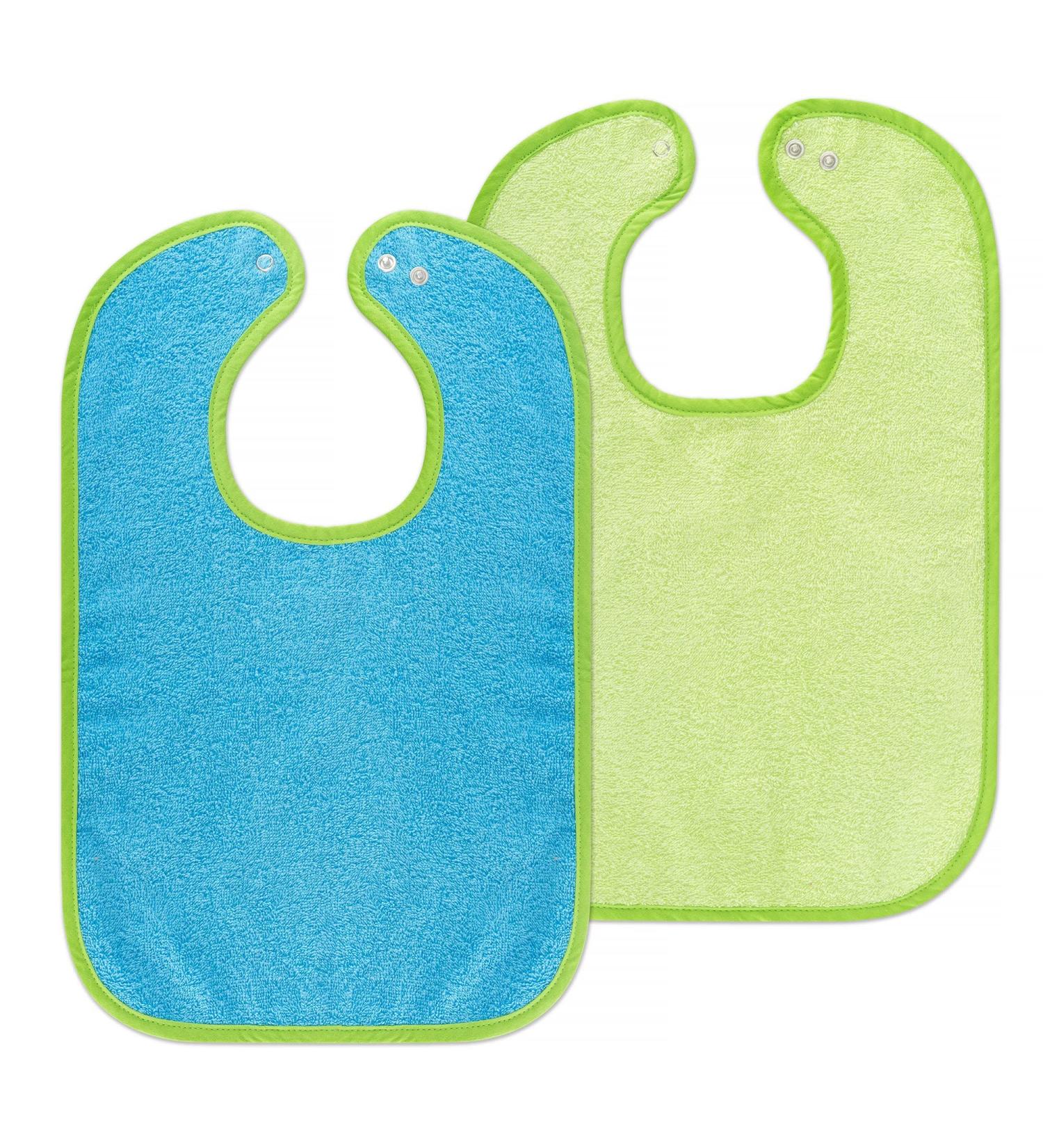 W rner Baby Castle 2 Set - 2x Adjustable Children's Bibs | 100% Cotton Oeko-Tex Standard 100 Highly Absorbent - Blue Green - Buy Online on GoSupps.com