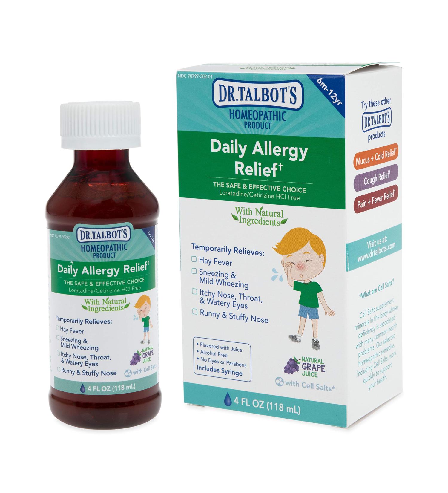 Dr. Talbot's Children's Allergy Relief Liquid - 4 Fl Oz - Natural Grape Juice Flavor - Buy Online on GoSupps.com