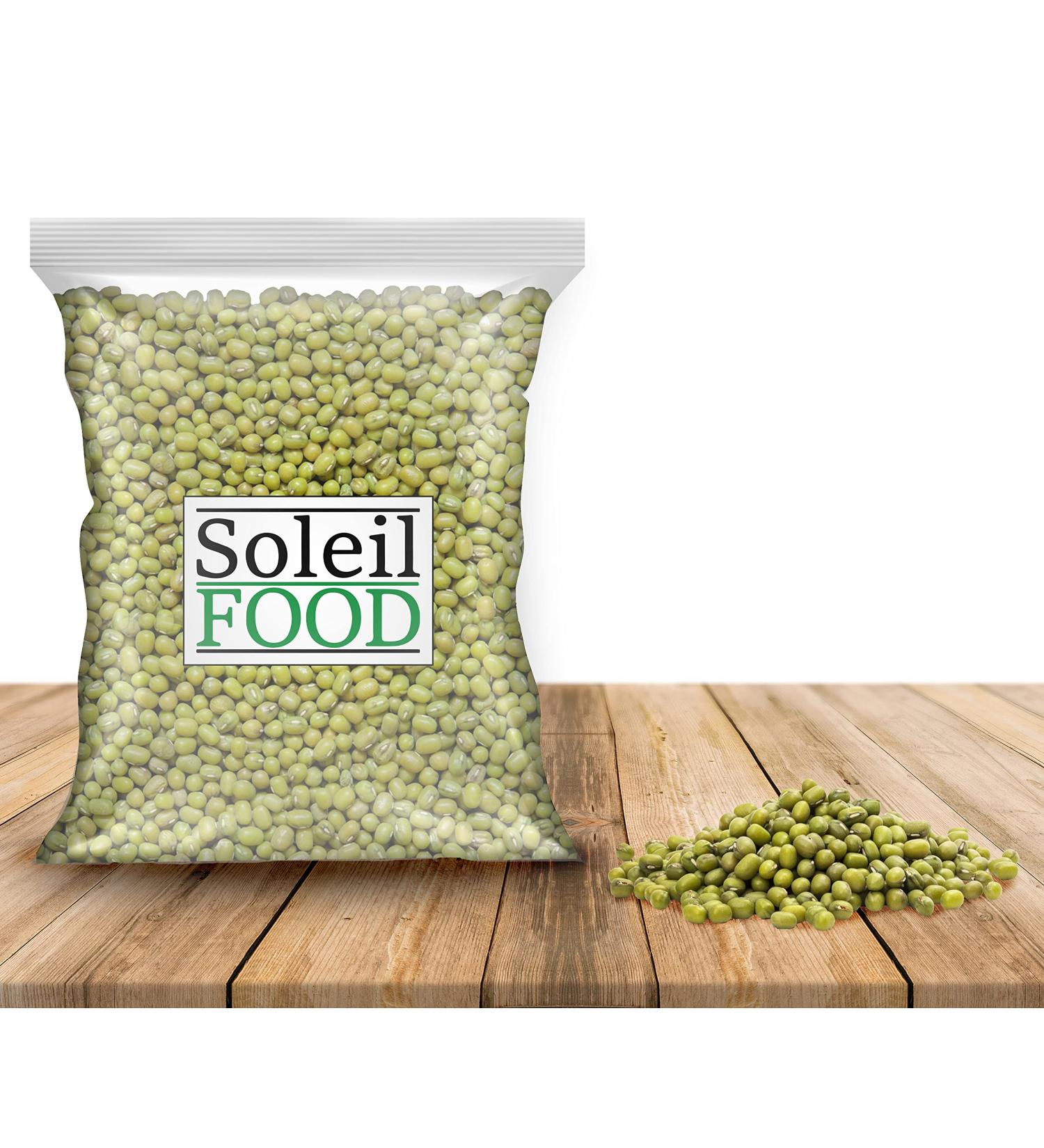 Soleilfood 2kg Dried Mung Beans - High-Protein Vegan Legumes GMO-Free Premium Quality - Buy Online on GoSupps.com
