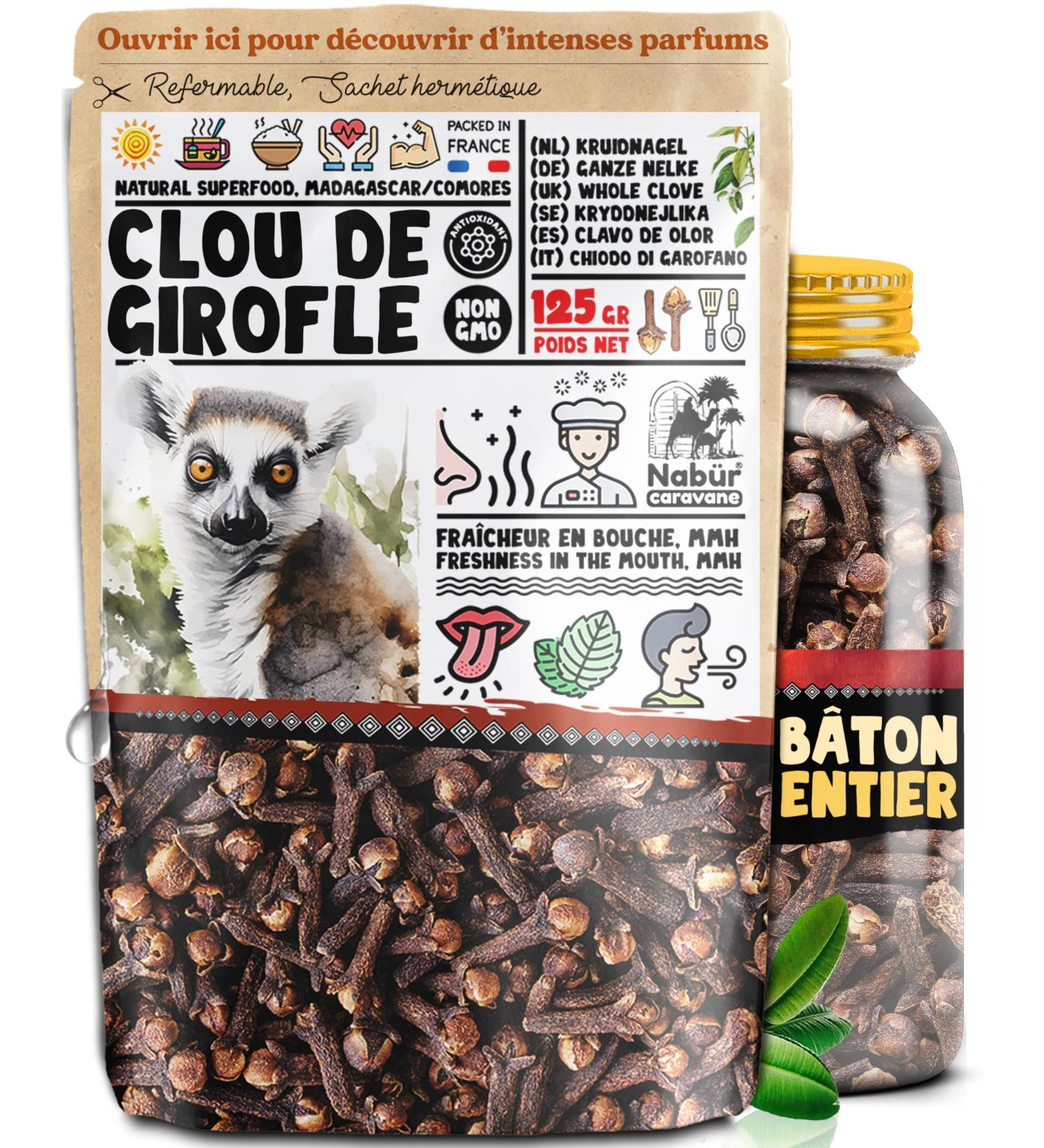 Nab r - 125gr Clou de Girofle B ton entier Clou de Girofle Cuisine Marinade Th Sans Additifs 125 gr - Buy Online on GoSupps.com