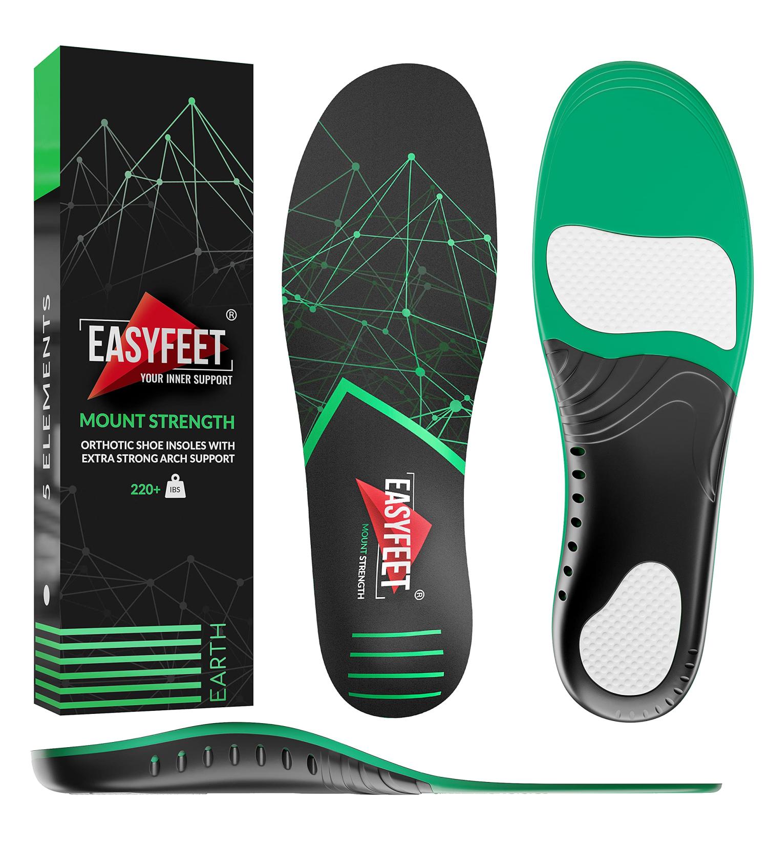 2022 Plantar Fasciitis Arch Support Insoles for 220+ lbs - Men 11-12.5/Women 12 - High Arch Orthotic Inserts for Flat Feet - Heavy Duty Pain Relief - Work Boots Black - Buy Online on GoSupps.com