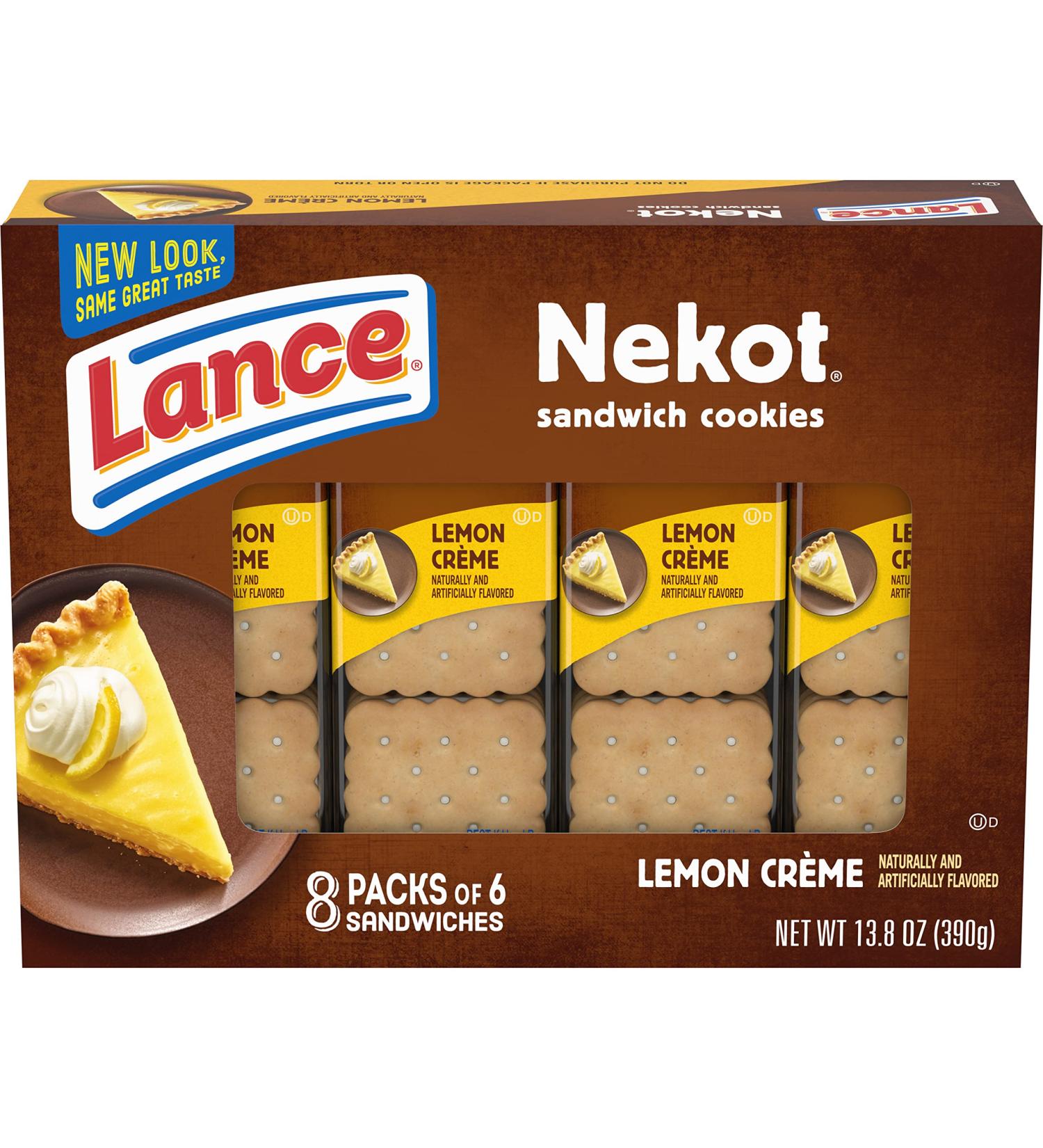 Lance Sandwich Cookies Nekot Lemon Creme 8ct Box - Pack of 14 - Buy Online on GoSupps.com
