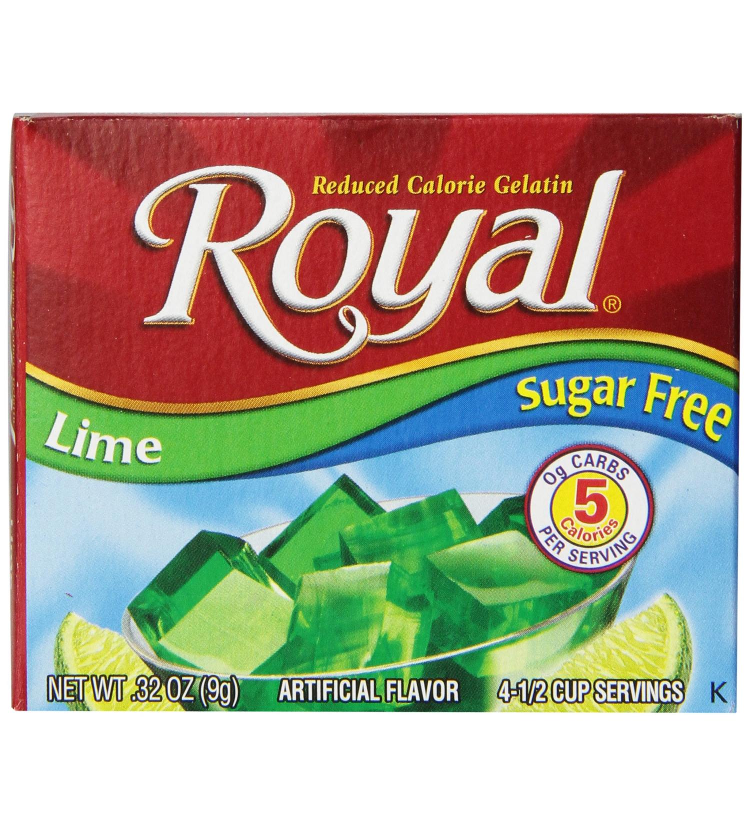 Royal Lime Gelatin Dessert Mix - Sugar Free & Carb Free (12 Boxes) - Buy Online on GoSupps.com