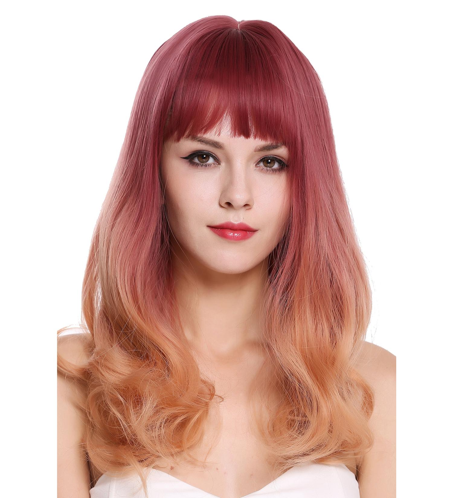 WIG ME UP MS1733-1344R716 Women's Long Bangs Wig - Straight Curly Balayage Purple Orange Blonde - International Shipping Available - Buy Online on GoSupps.com