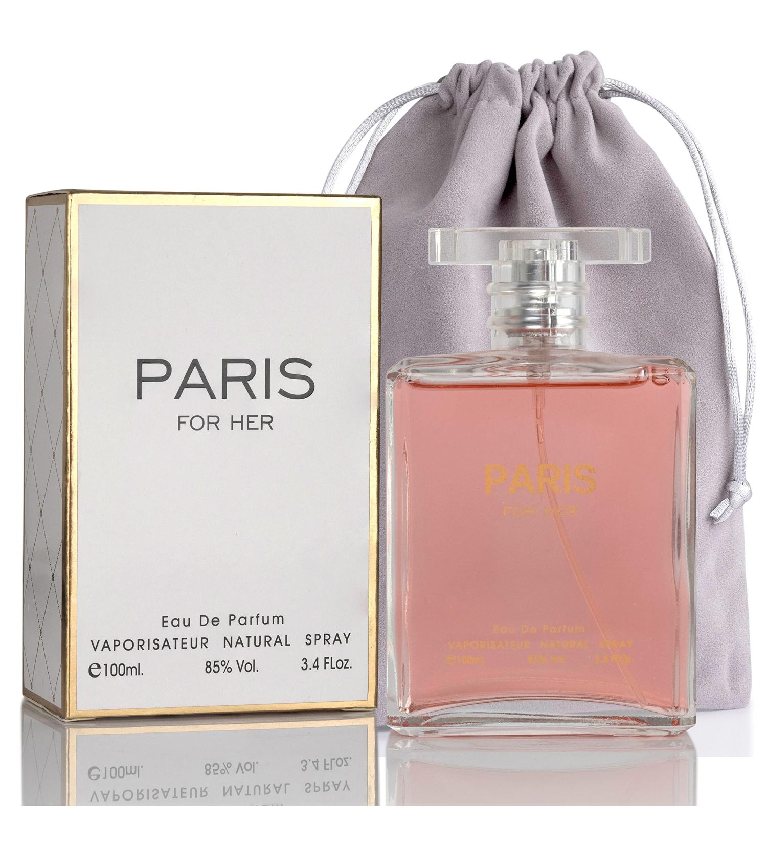 NovoGlow Paris For Her Eau de Parfum Spray Perfume Fragrance For Women-Daywear Casual Daily Cologne Set with Deluxe Suede Pouch- 3.4 Oz Bottle- Ideal EDT Beauty Gift for Birthday Anniversary (3.4) - Buy Online on GoSupps.com
