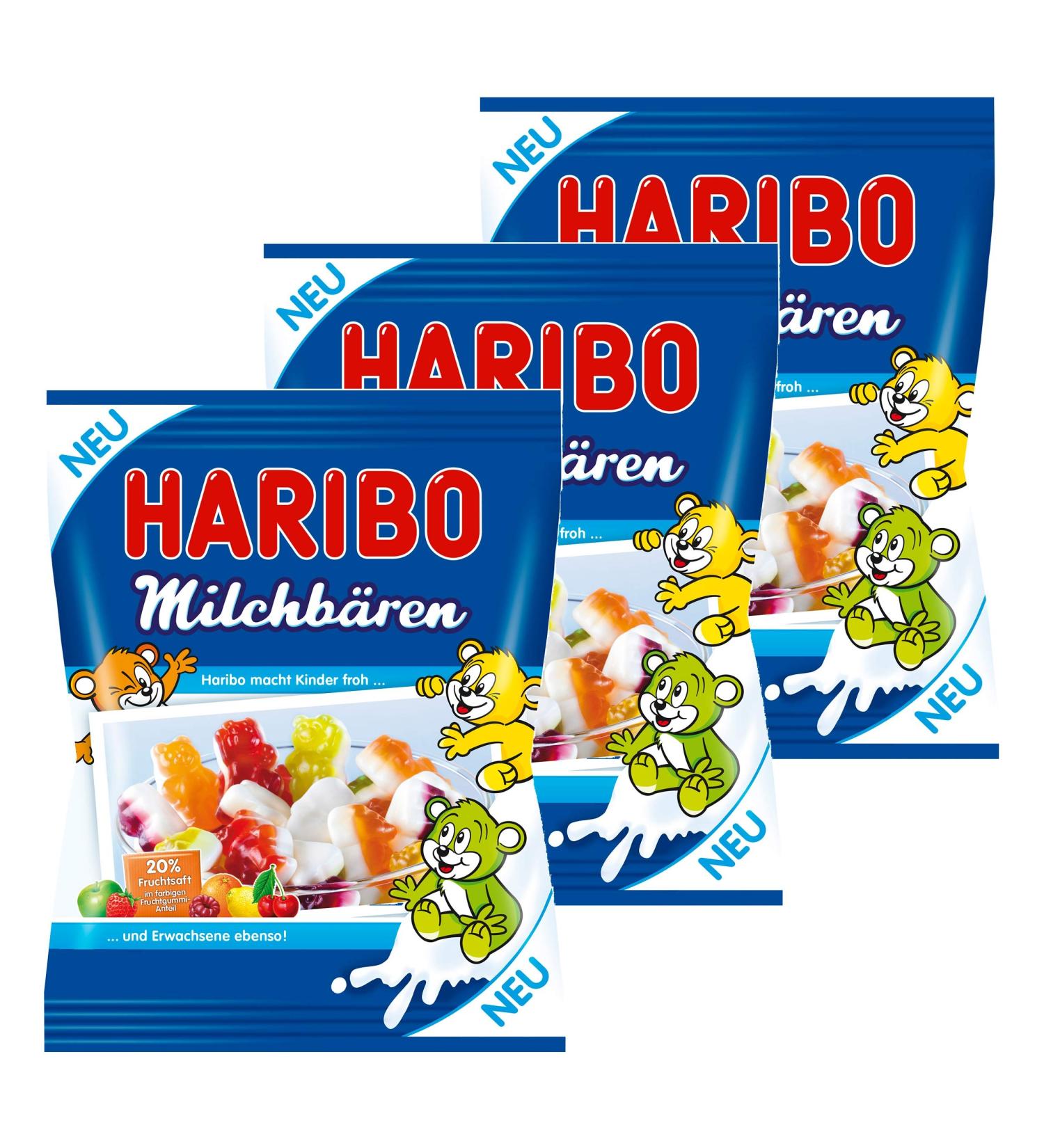  HARIBO Haribo Pack of 3 x 175g Fruit Gelatin Teddy Bear with White Backing - Buy Online on GoSupps.com