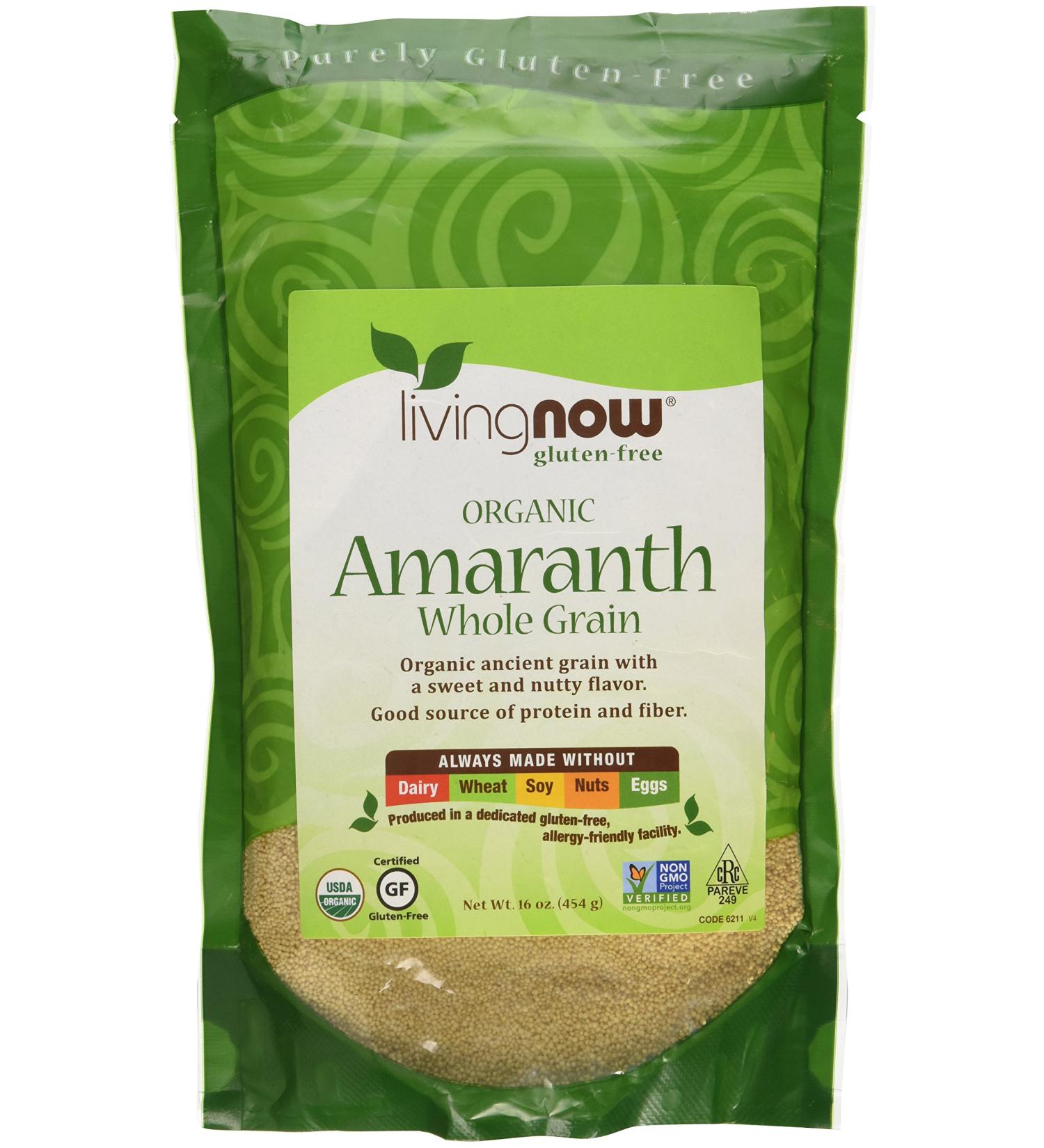 Now Foods Organic Amaranth Whole Grain 16 oz (454 g) - Buy Online on GoSupps.com