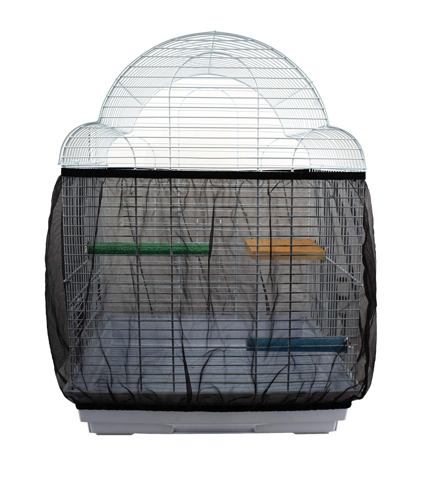 GAGILAND Bird Cage Seed Catcher Mesh Cover for Parrot Cage - Size L (52-77) | Seeds Guard Netting & Skirt - Buy Online on GoSupps.com