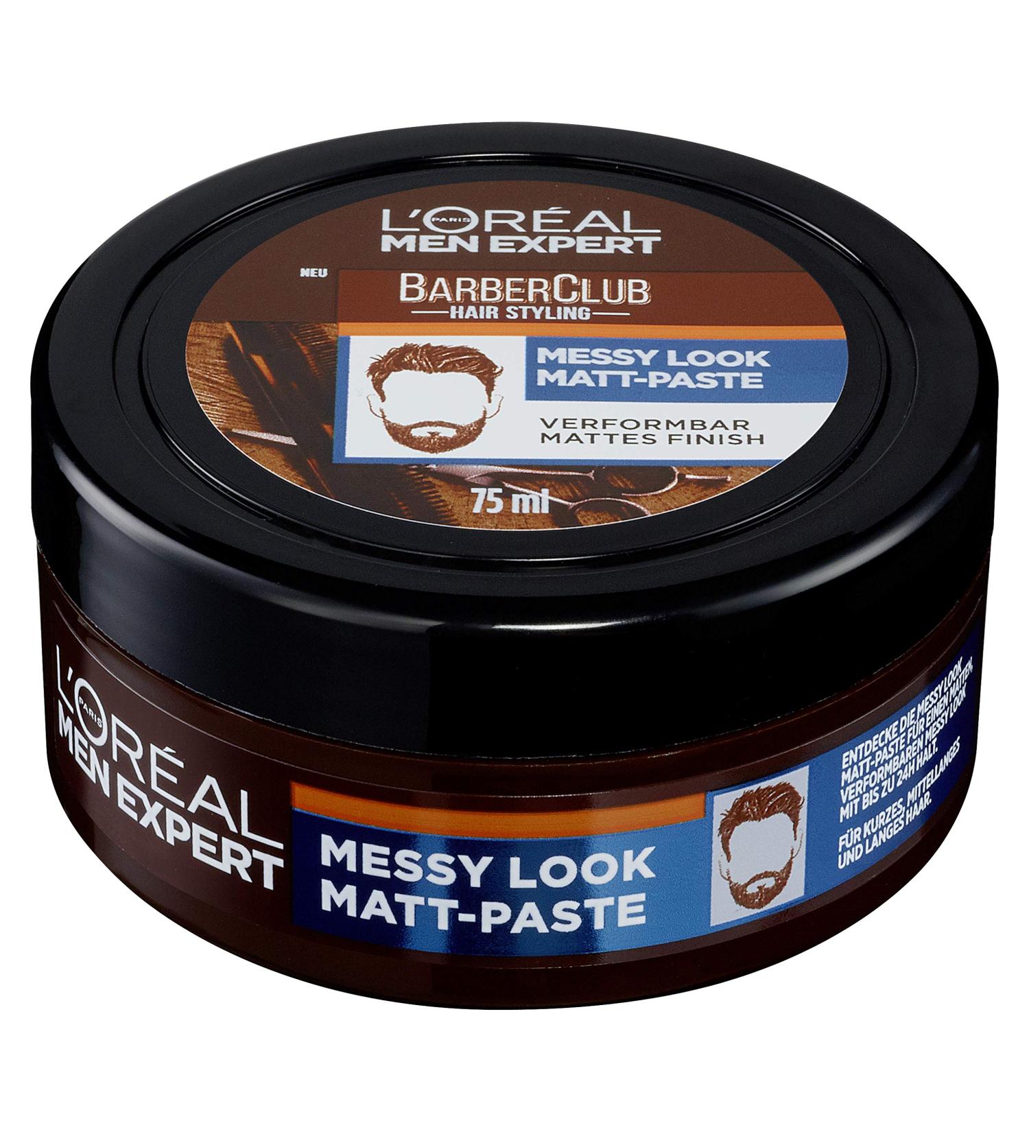 L'Or al Men Expert Barber Club Messy Look Matt Paste 75ml - Strong Hold Hair Wax for Men | Flexible & Deformable Styling - Buy Online on GoSupps.com