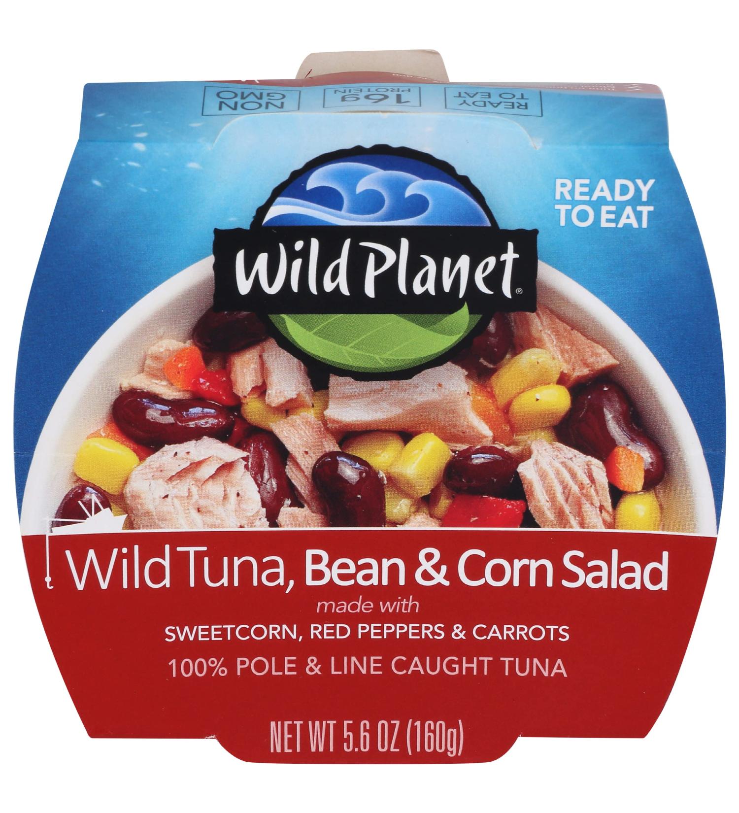Wild Planet Wild Tuna Bean & Corn Salad - Healthy 5.6 oz Snack | High Protein & Gluten-Free - Buy Online on GoSupps.com