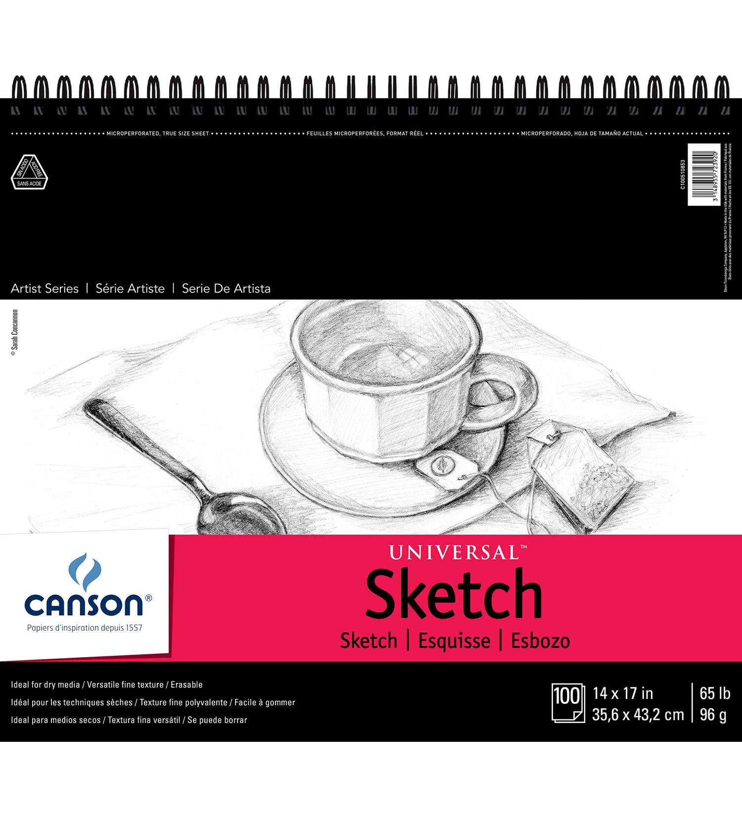 Canson Artist Series Sketch Pad 14x17 Inch - 100 Sheets, 65lb, Top Wire Bound - Buy Online on GoSupps.com