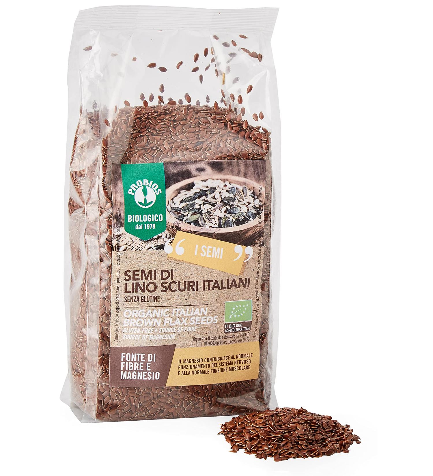 Probios - Brown Flax Seeds. Semi di Lino scuri Pack of 6 x 500g - Buy Online on GoSupps.com