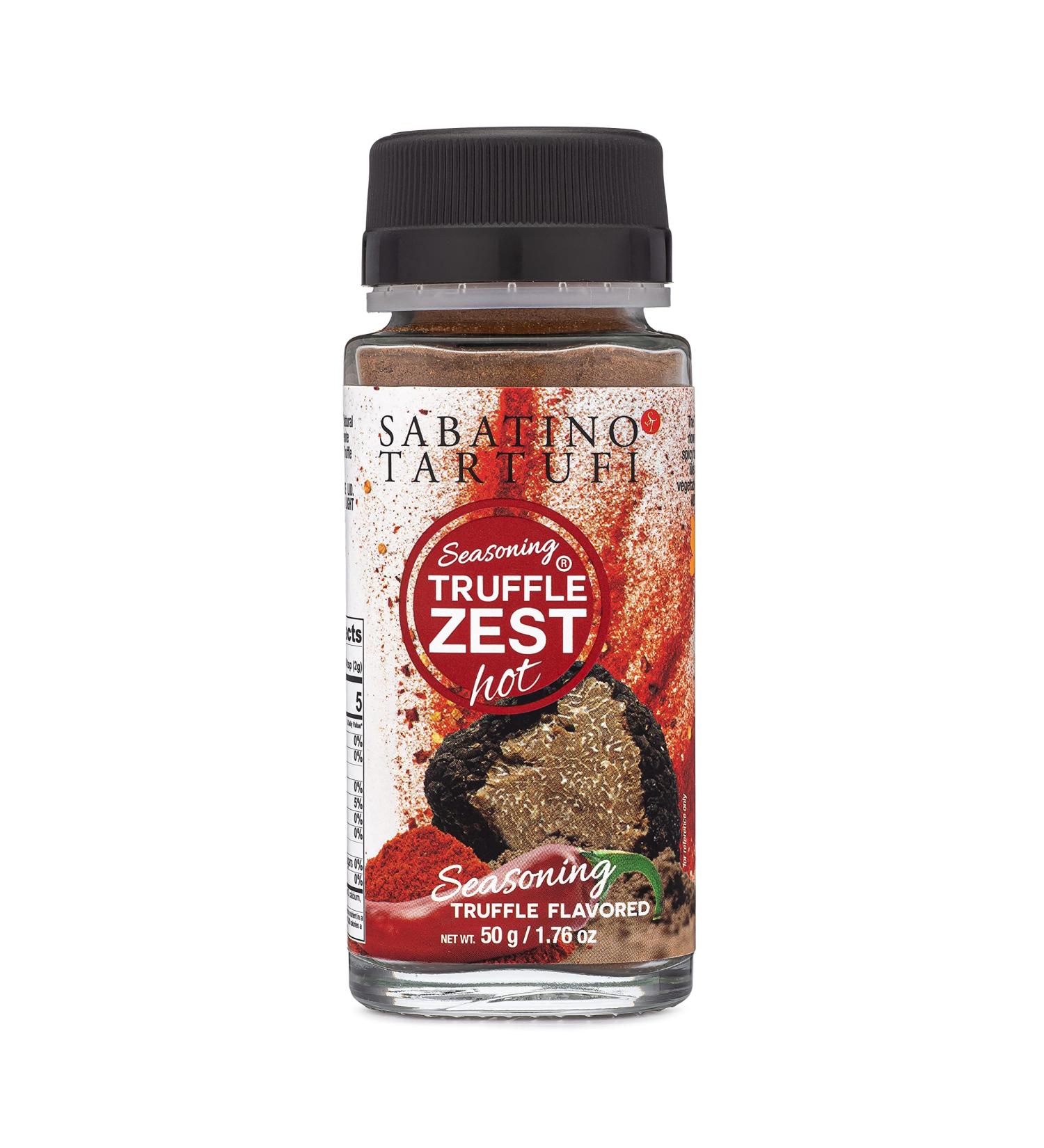 Sabatino Tartufi Truffle Zest Seasoning Hot 50g - All Natural Gourmet Truffle Powder for Keto, Vegan, and Vegetarian Dishes - Kosher, Non-GMO Project Certified - Buy Online on GoSupps.com