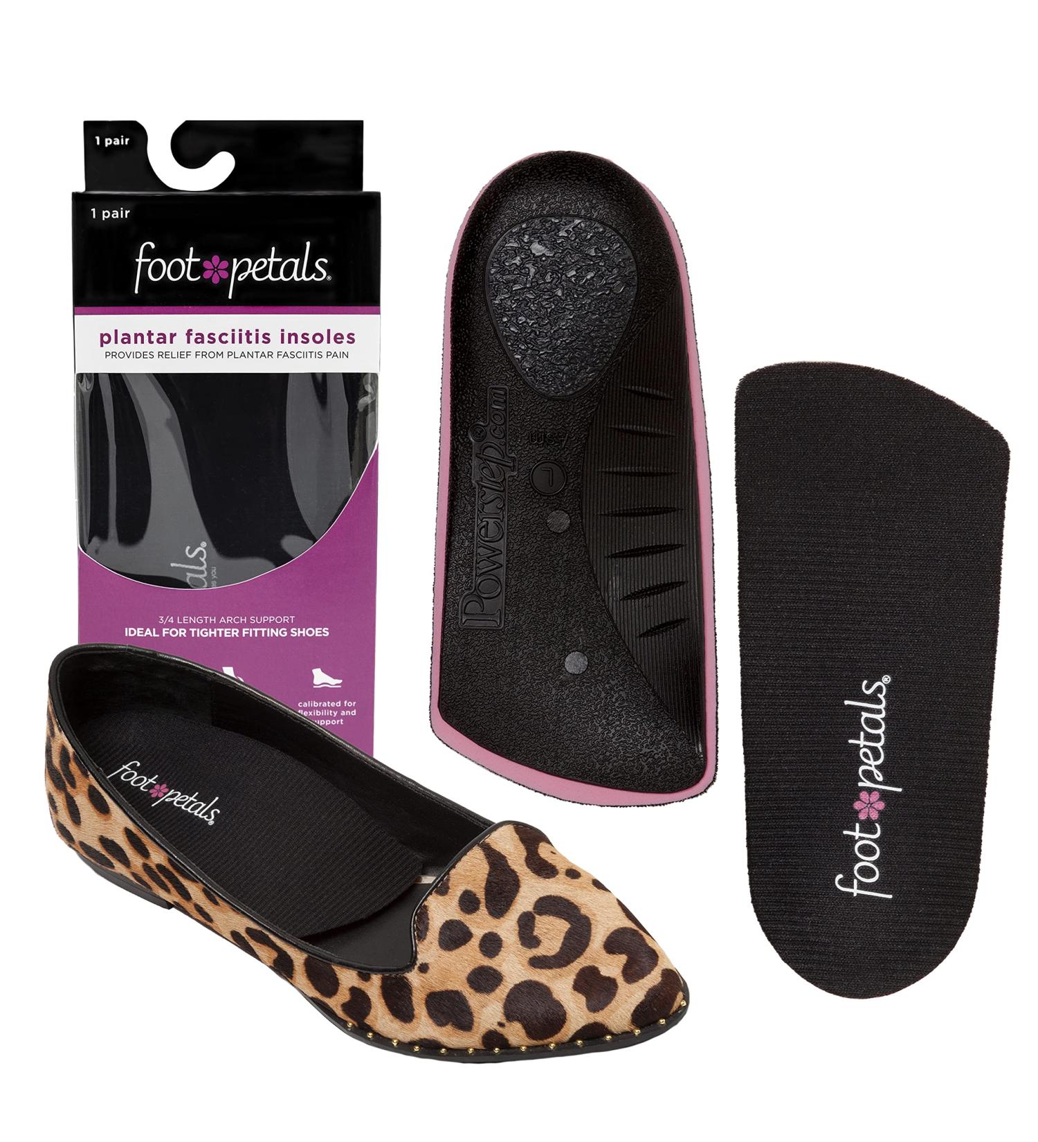 Foot Petals Plantar Fasciitis Insole - Arch Support for Women | PowerStep Black Small (Women's 7-8.5) - Buy Online on GoSupps.com