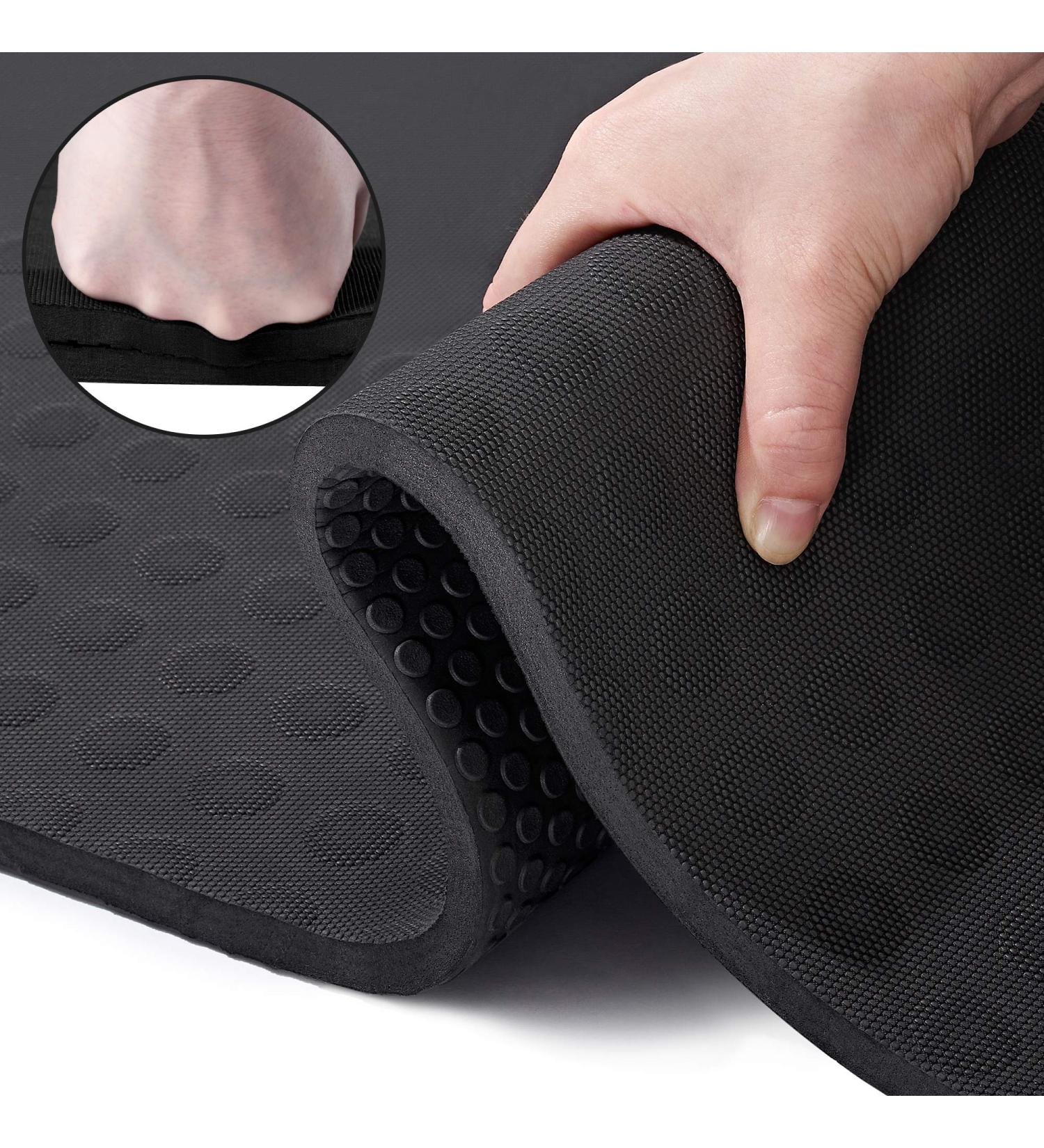 JELS Extra Thick Yoga Mat 15MM - Non Slip Design - SGS Certified TPE - Carrying Strap - for Yoga, Pilates, Workout - Black - Buy Online on GoSupps.com