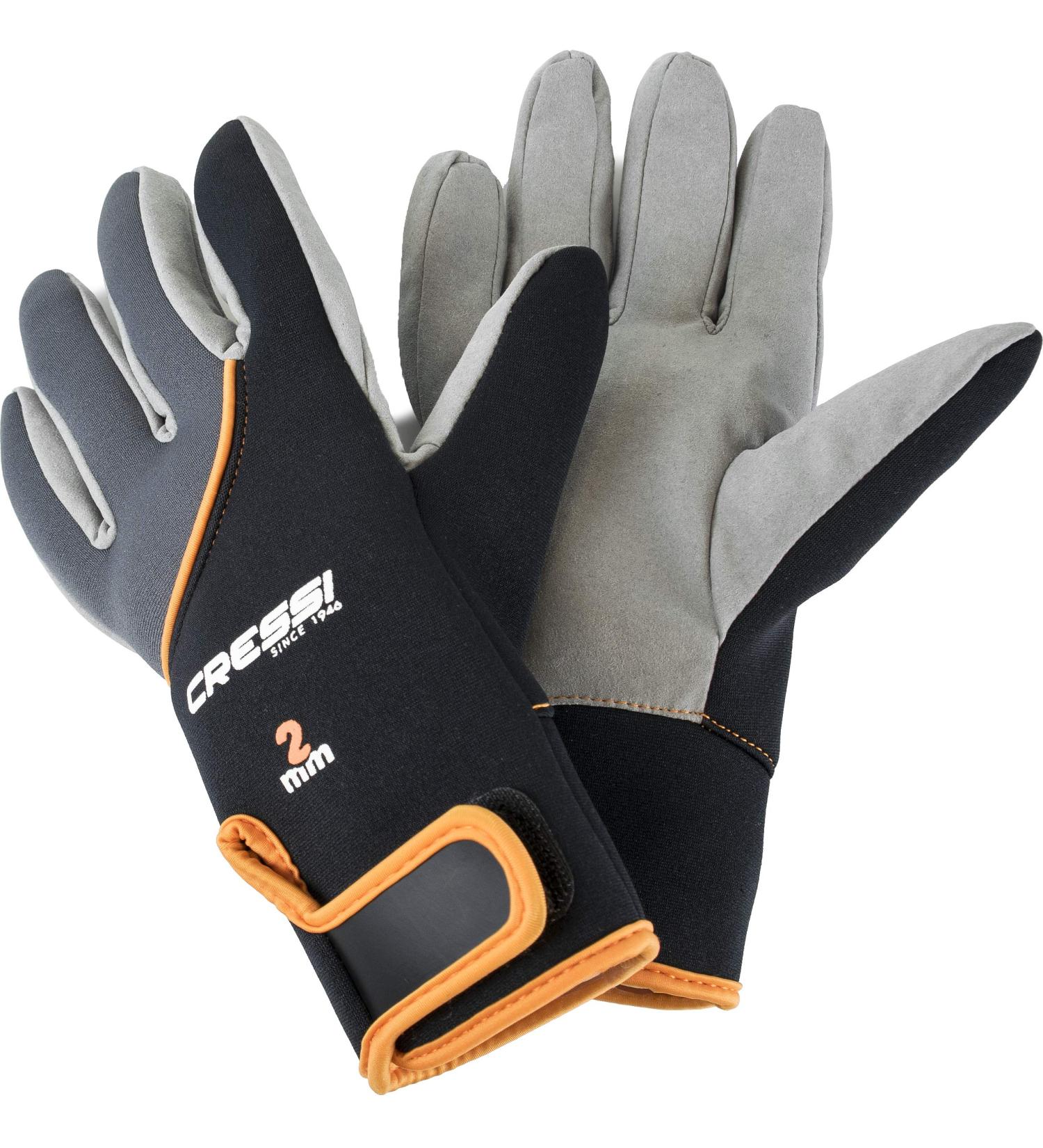 Cressi Premium Neoprene Water Sports and Scuba Diving Adult Gloves - Tropical Quality Since 1946 X-Large Black/Orange