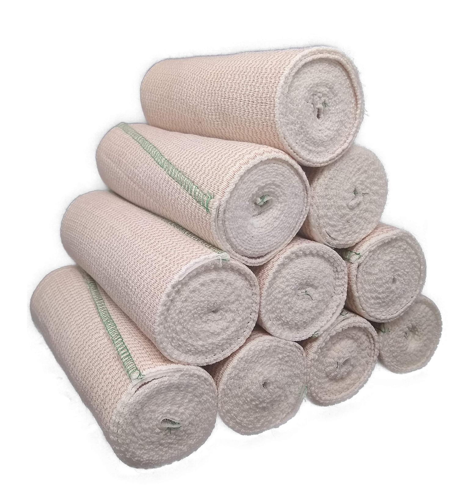 Elastic Bandage Wrap with Self-Closure [Pack of 10] 6 Inch Comfort Athletic Compression Roll  5 Yards Stretched for Customized Compression on Knee  Ankle  Wrist + Vakly First Aid Kit Guide (6''X10) 6 Inch (Pack of 10) - Buy Online on GoSupps.com