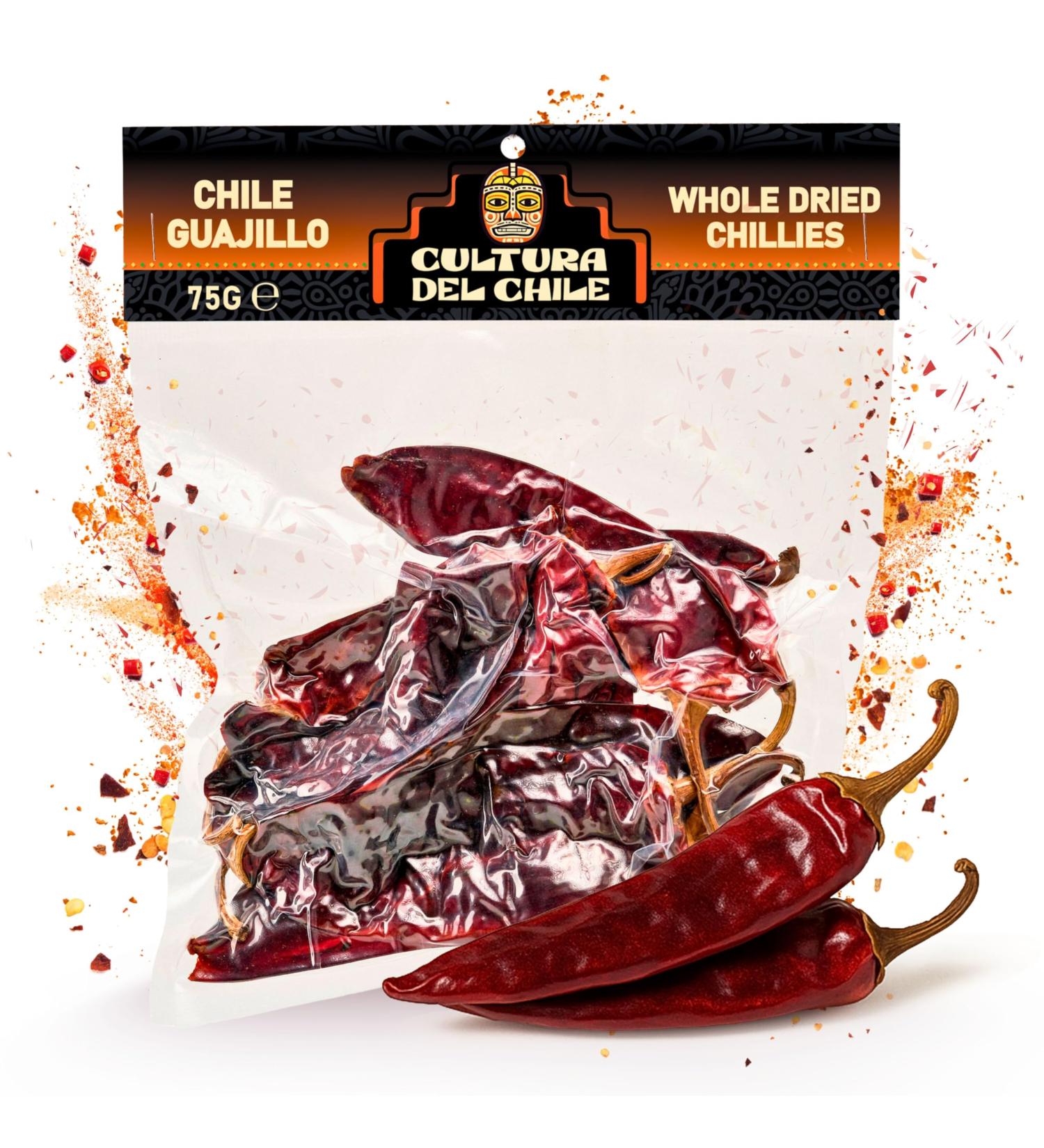  Cultura Del Chile Guajillo Whole Dried Chillies 75g - All Natural Mild to Medium Heat with Bold Smoky Flavour for Authentic Mexican Taste. Gr - Buy Online on GoSupps.com