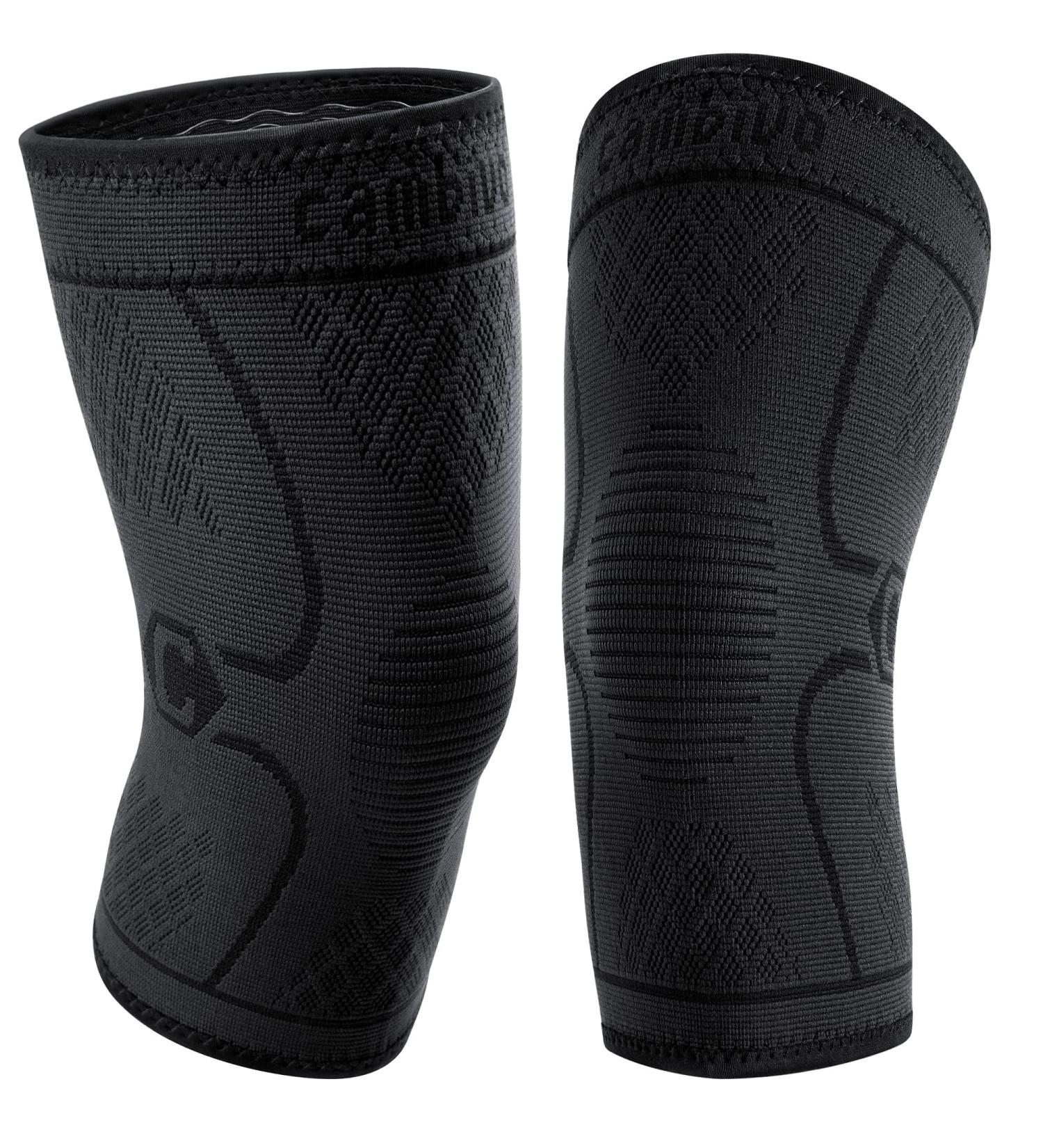 Cambivo Knee Brace for Men & Women - Sports Knee Support for Running Hiking & Volleyball - Relief from Meniscus Tear ACL Injury & Arthritis - Black/Black - Buy Online on GoSupps.com