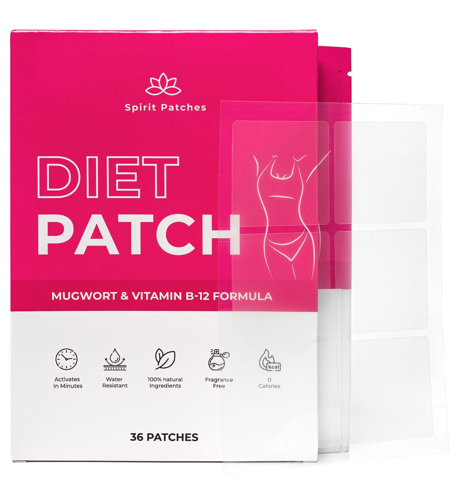 Spirit Patches B12 Mugwort Garcinia Cambogia Belly Patches - 36 Pack | Natural Energy Patch with Zinc, Guarana, Yerba Mate - Self Adhesive and Transparent - Buy Online on GoSupps.com