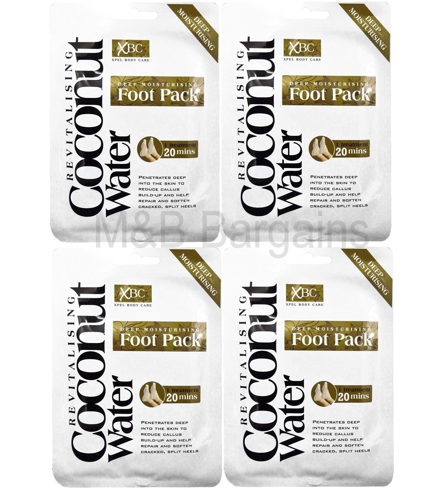 4 x Treatment Deep Moisturising Revitalising Coconut Water Foot Pack