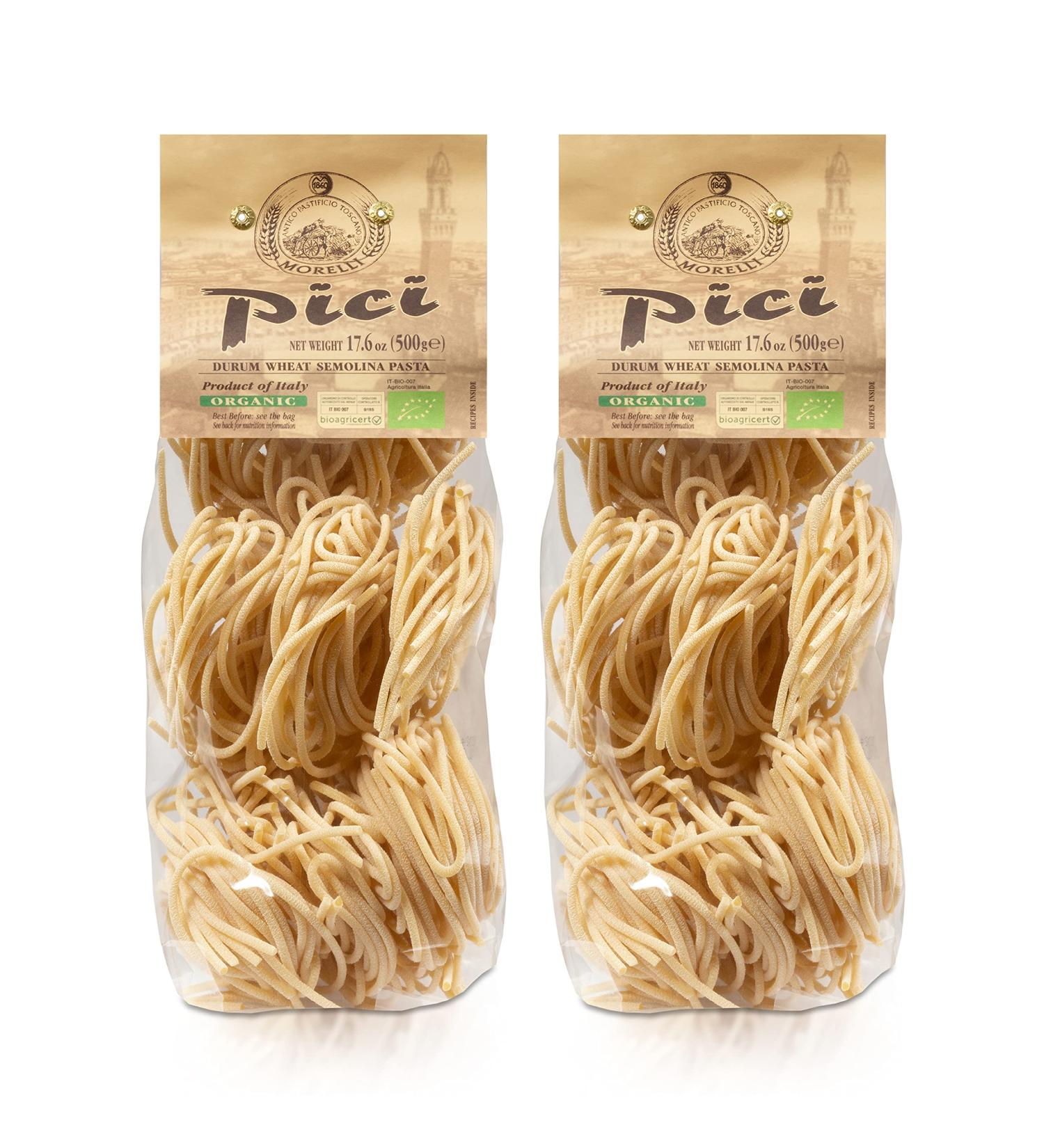 Morelli Pici Pasta di Toscana - Organic Italian Pasta Nests - 17.6oz (500g) x 2 Packs - Buy Online on GoSupps.com
