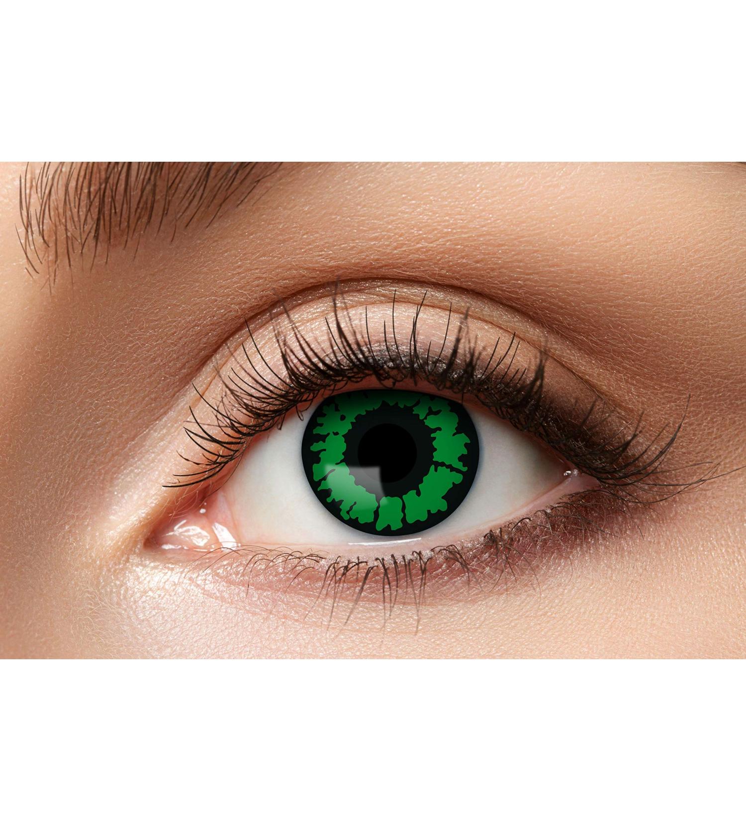Eyecatcher 84063141-623 Green Colored Contact Lenses - 12 Month Wear for Carnival Mardi Gras & Halloween - Reptile Design - Buy Online on GoSupps.com
