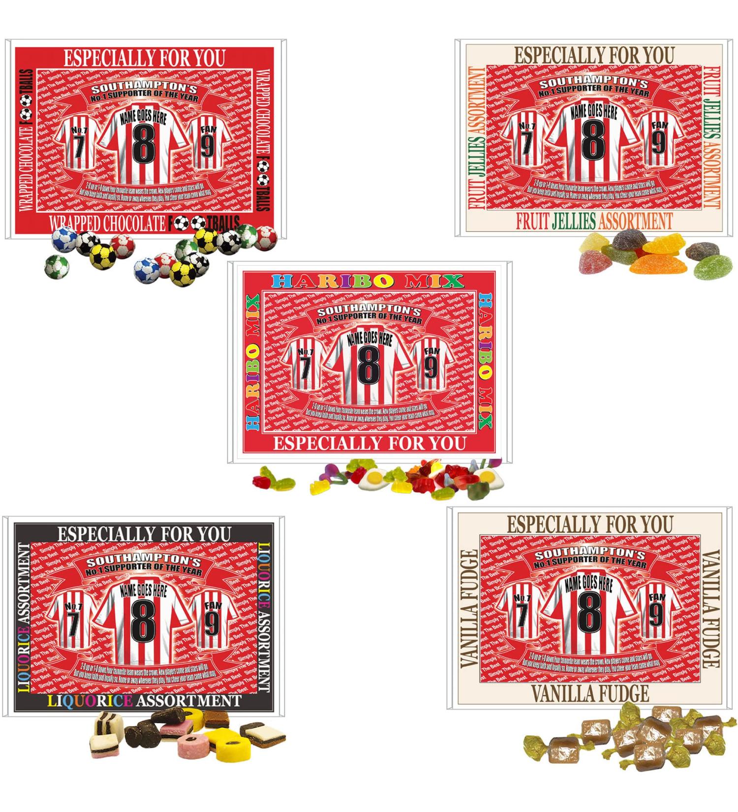 Southampton Football Shirt Personalised Gift Boxed Sweets Variety - Buy Online on GoSupps.com