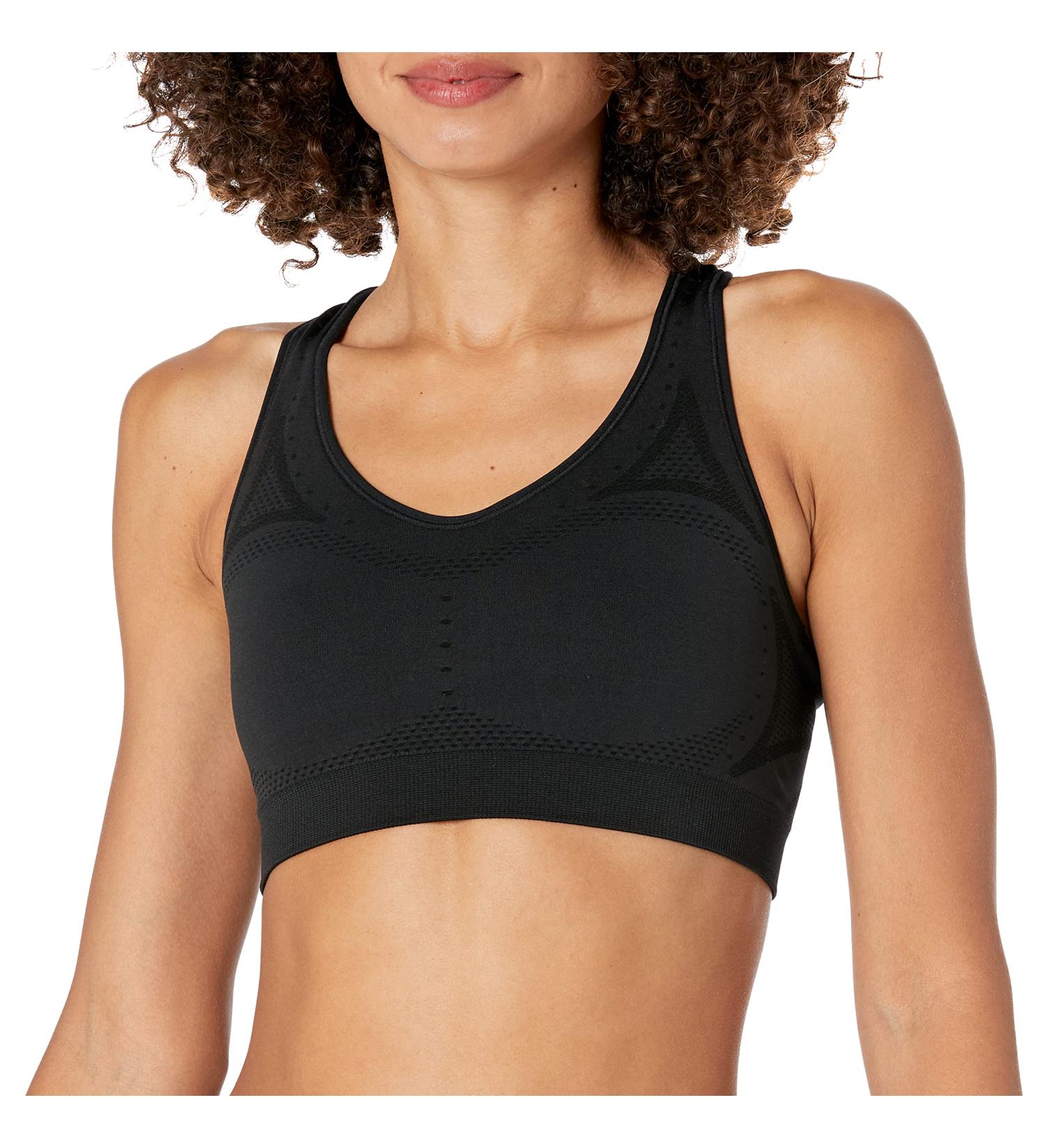 Hanes Women's Seamless Racerback Sports Bra - Medium Ebony - Buy Online on GoSupps.com