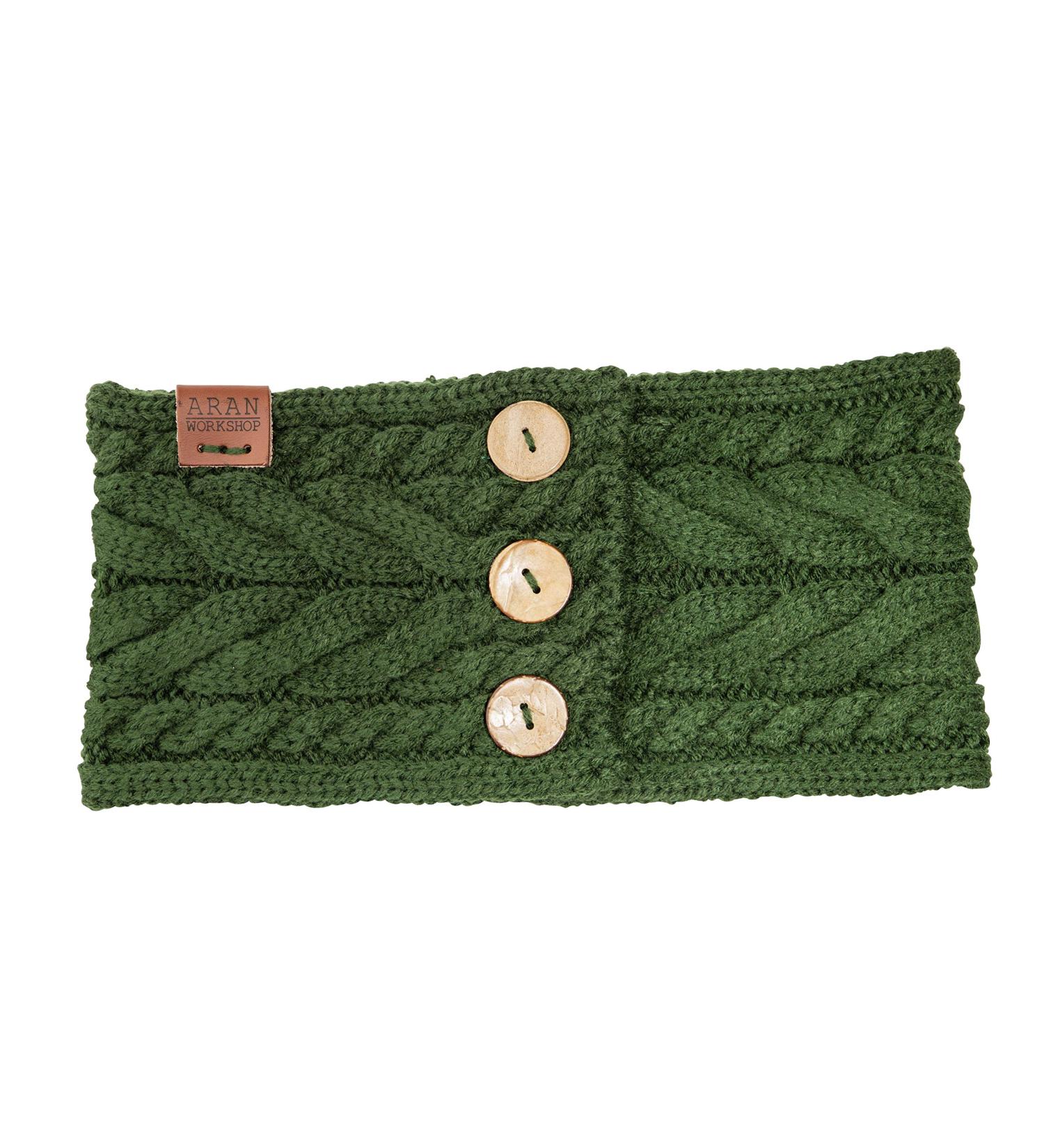Aran Workshop Buttoned Knitted Style Cable Headband (Green) - Buy Online on GoSupps.com