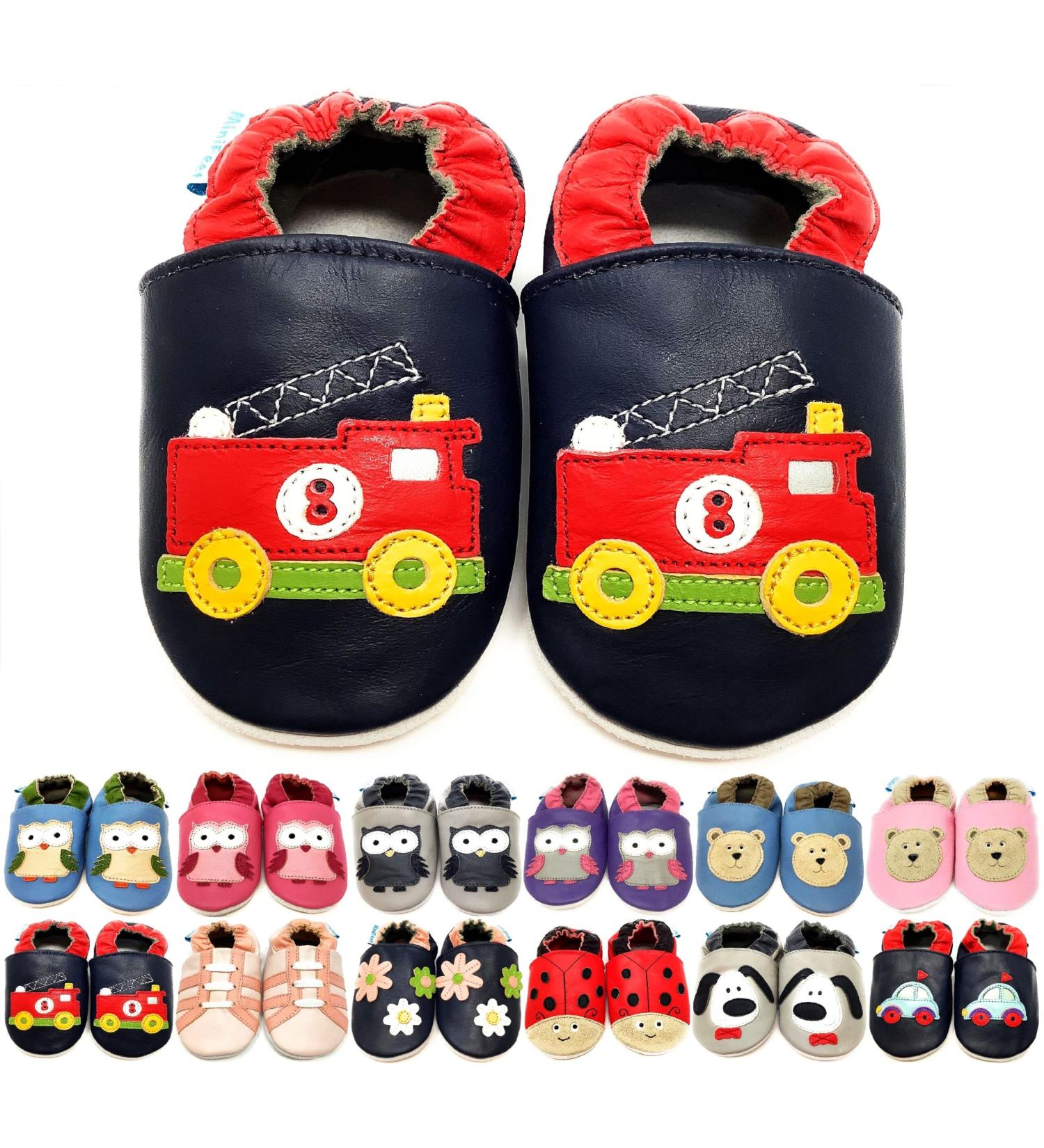 MiniFeet Premium Soft Leather Baby Shoes - Buy 4 Pairs, Get 1 Free! | Fire Engine Toddler Shoes (0-6 Months to 4-5 Years) - Buy Online on GoSupps.com