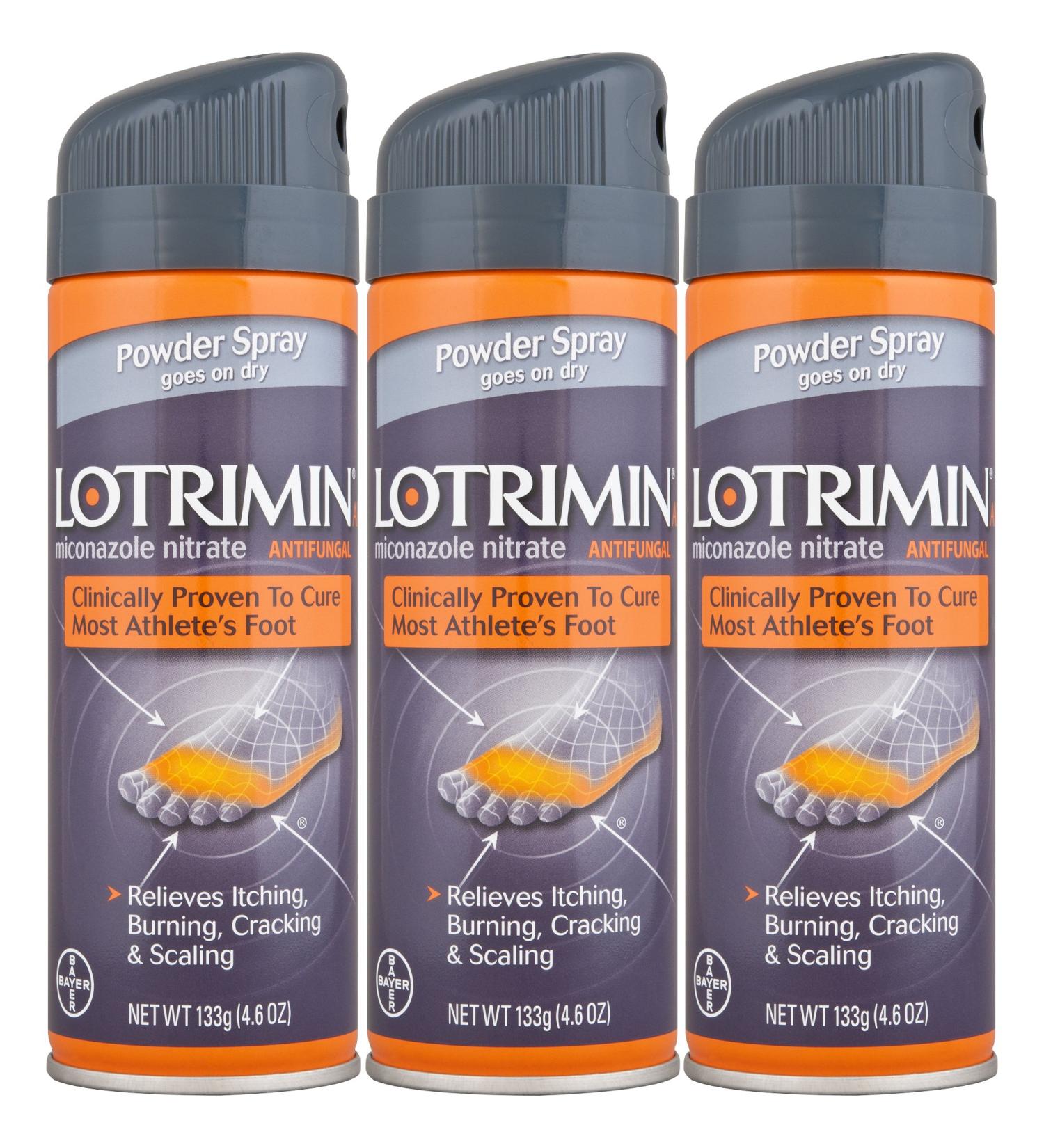 Lotrimin AF Athletes Foot Powder Spray 4.6 Oz - Pack of 3 | Fast Relief for Athlete's Foot - Buy Online on GoSupps.com
