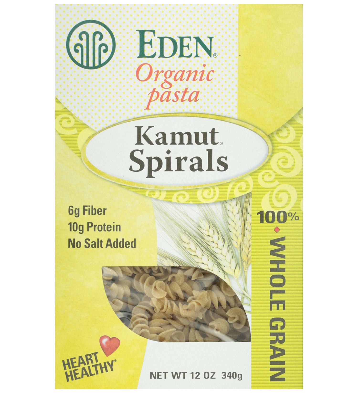 Eden Organic Kamut Spirals 12 oz - 100% Whole Grain Fusilli Macaroni Cut - Non-GMO - Buy Online on GoSupps.com