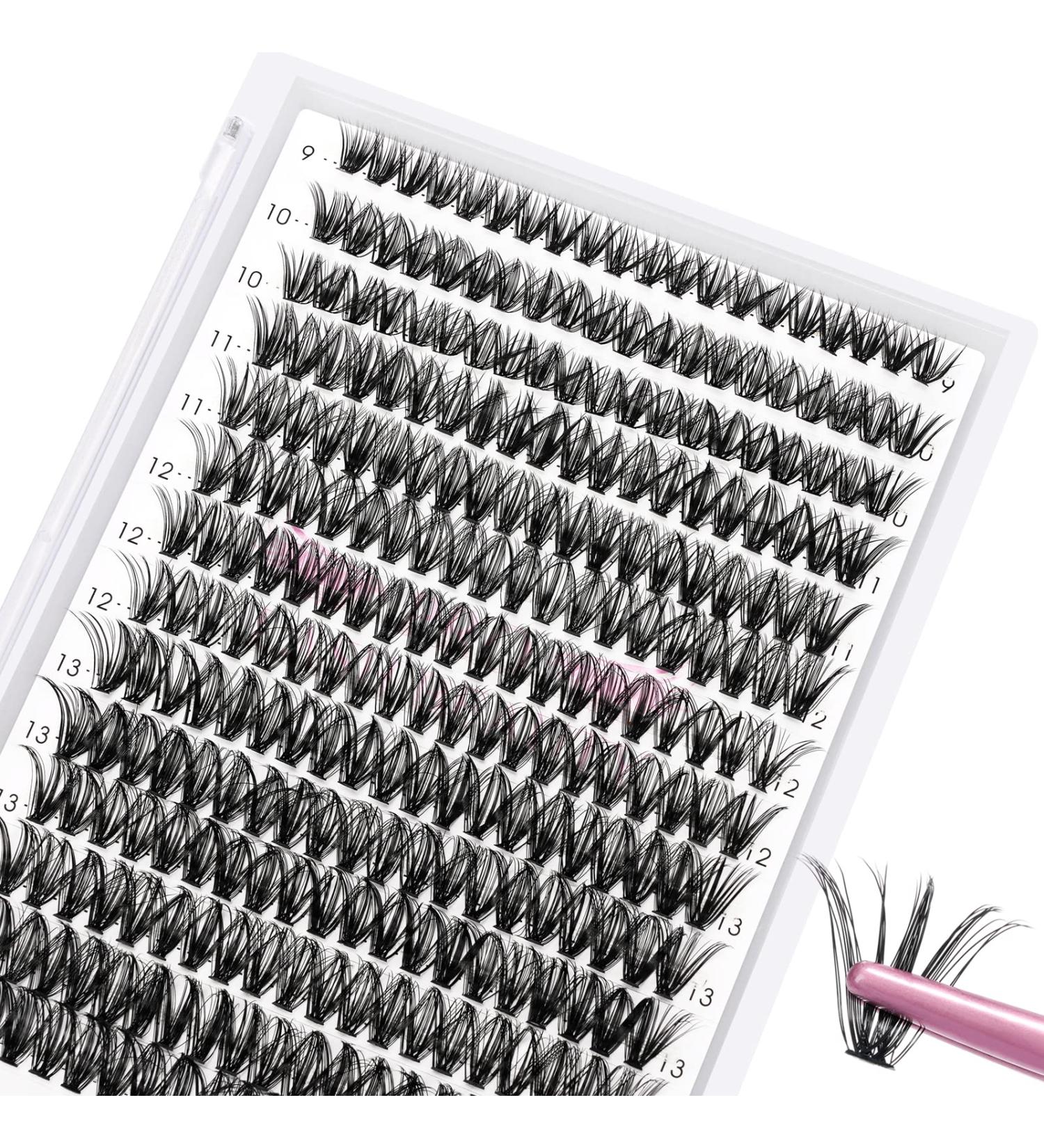 280 Pcs 40D-C-0.07-9-15mix Cluster Lashes - DIY Wispy Bottom Lashes - C D Curl - Large Size | Perfect for At-Home Use - Buy Online on GoSupps.com