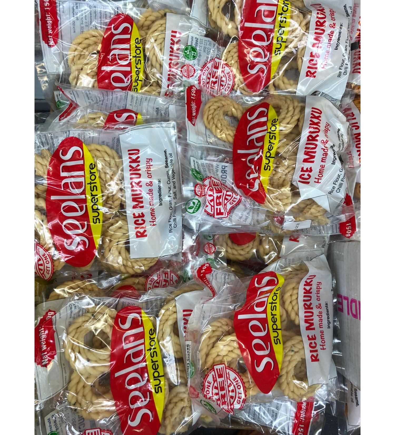 Seelans Rice Murukku 150G | Indian Spicy Snacks | Ready to Eat | Classic Snacks | Savory Snacks | Indian Origin | Each 150G | Pack Of 2 - Buy Online on GoSupps.com