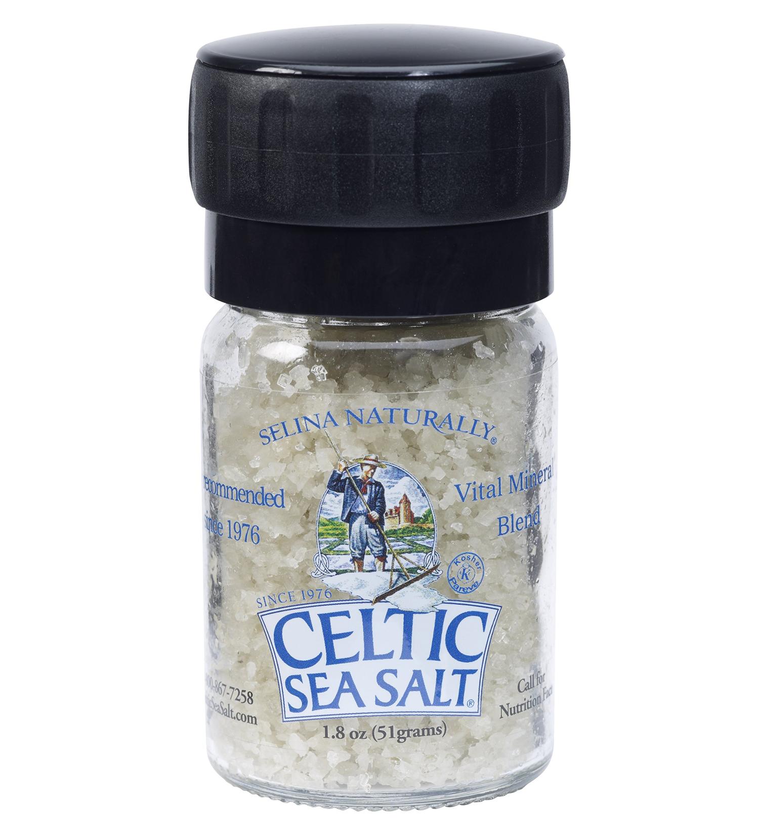 Celtic Sea Salt Light Grey Mini Grinder 1.8 oz - Vital Mineral Blend for Flavor & Health - Buy Online on GoSupps.com