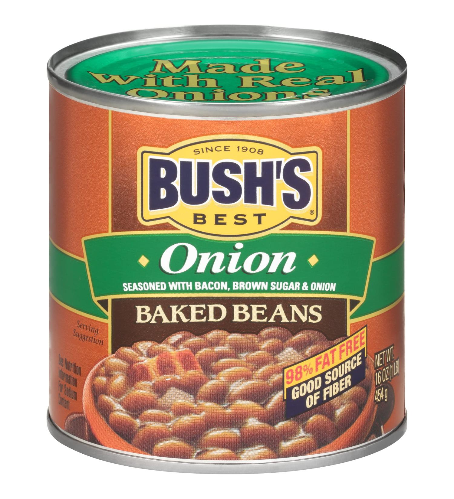 Bush's Best Onion Baked Beans 16 oz - 12 Pack | Delicious Baked Beans with Onion Flavor - Buy Online on GoSupps.com